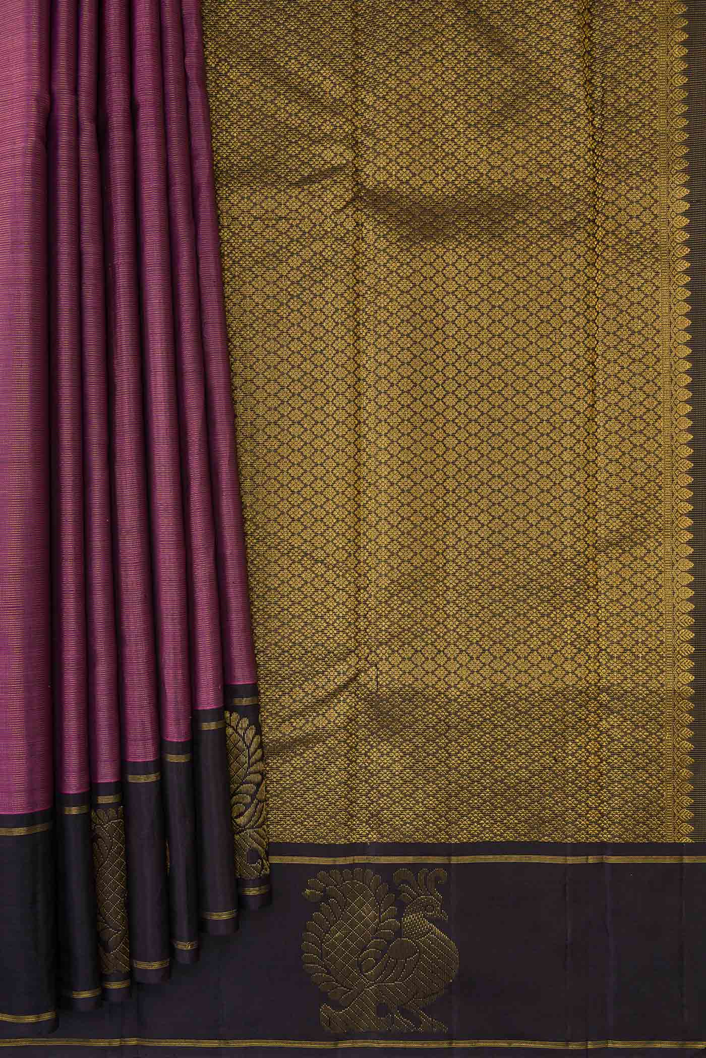 Purple Kanjivaram Silk Saree - Image 4