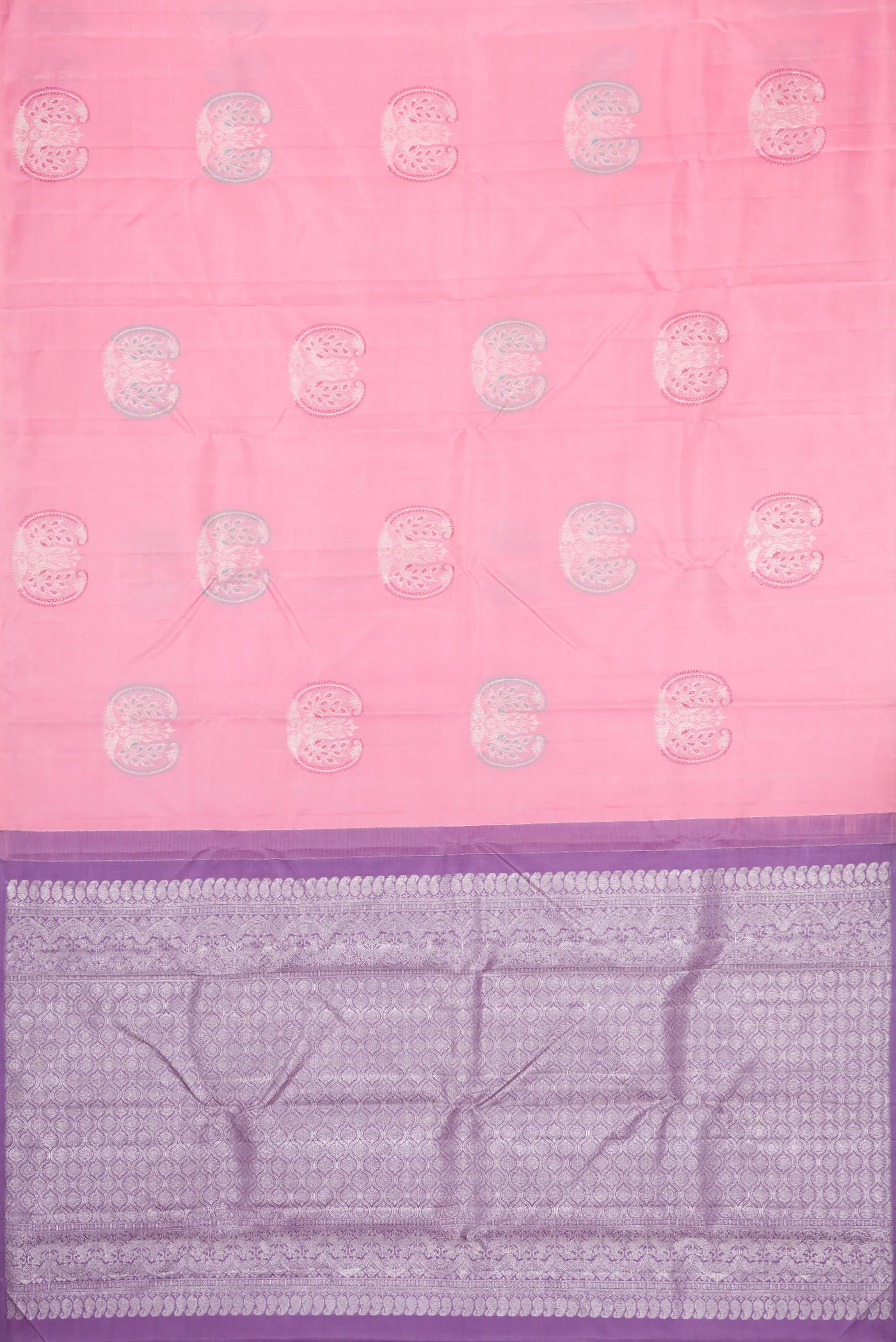 Rose pink Kanjivaram Silk Saree - Image 5