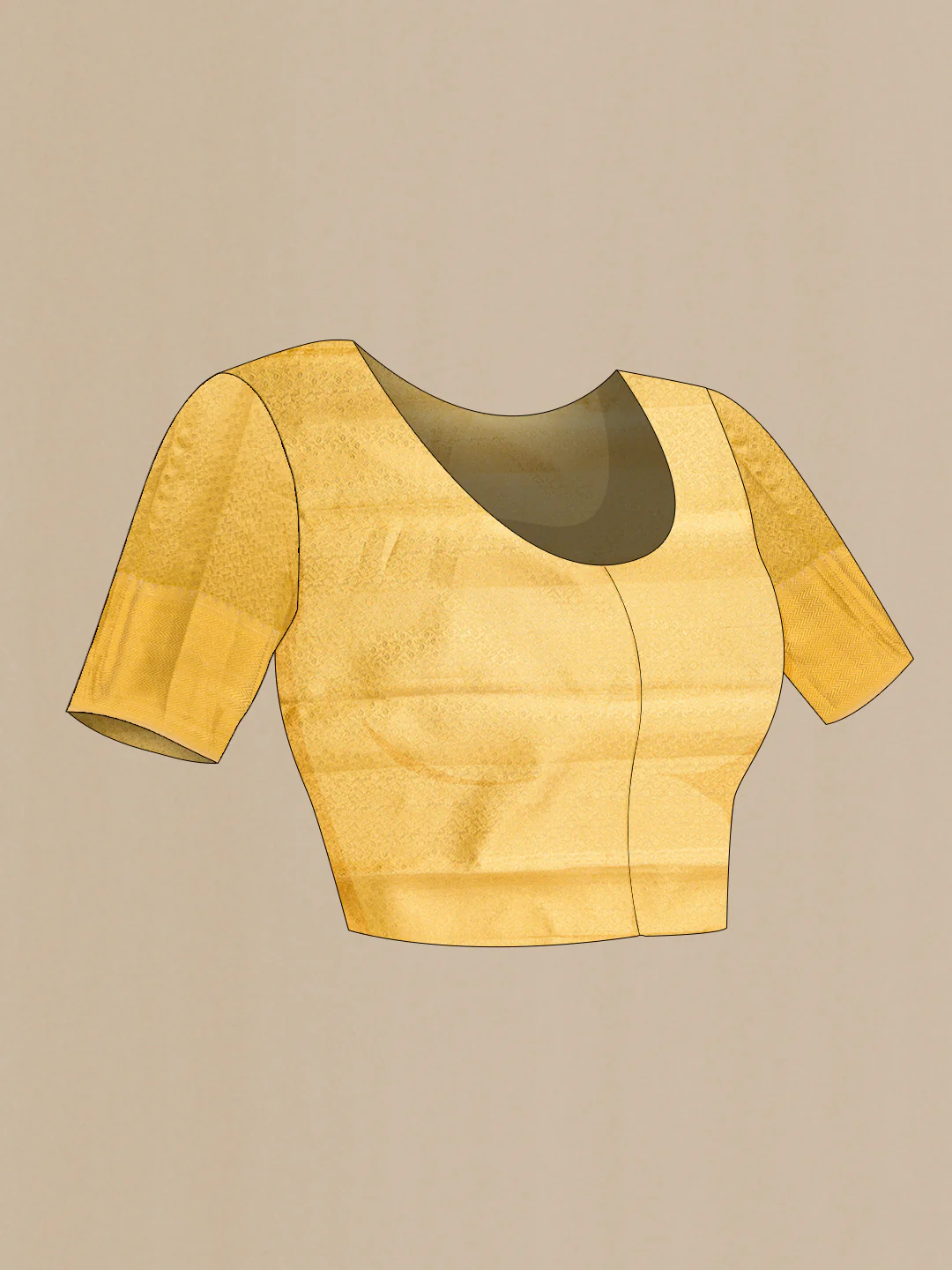 Gold Dual Tone Kanjivaram Tissue Silk Saree - Image 5