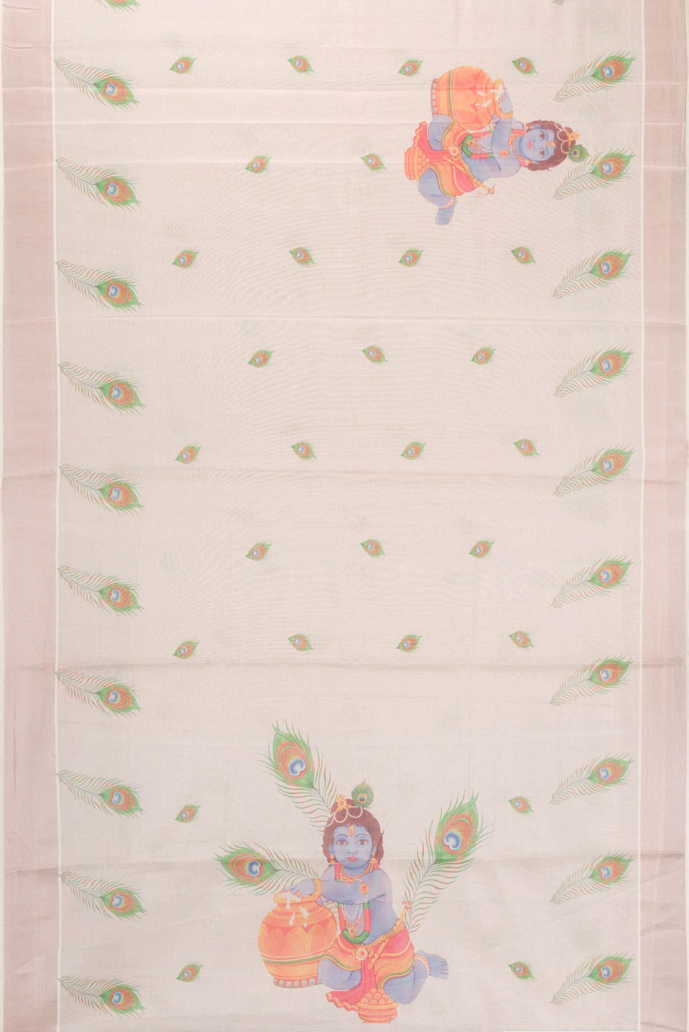 Pink Dual Tone Kerala Cotton Saree - Image 2