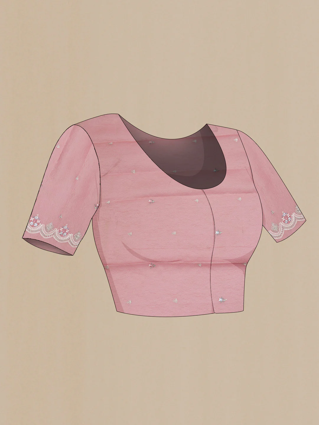 Pink Dual Tone Kota Silk Saree - Image 4