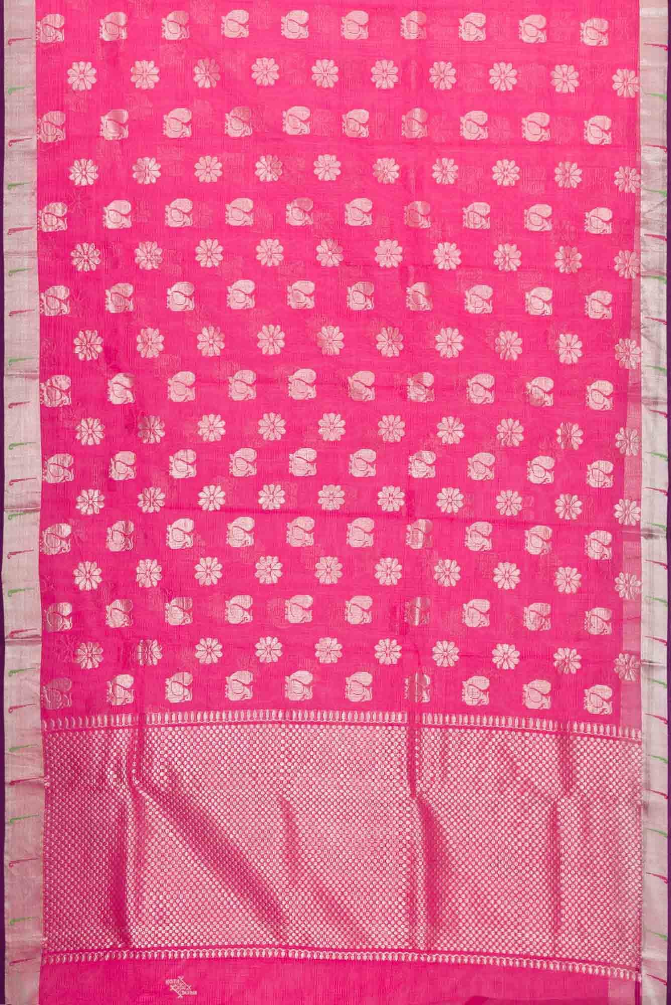 Pink Dual Tone Kota Silk Saree - Image 4
