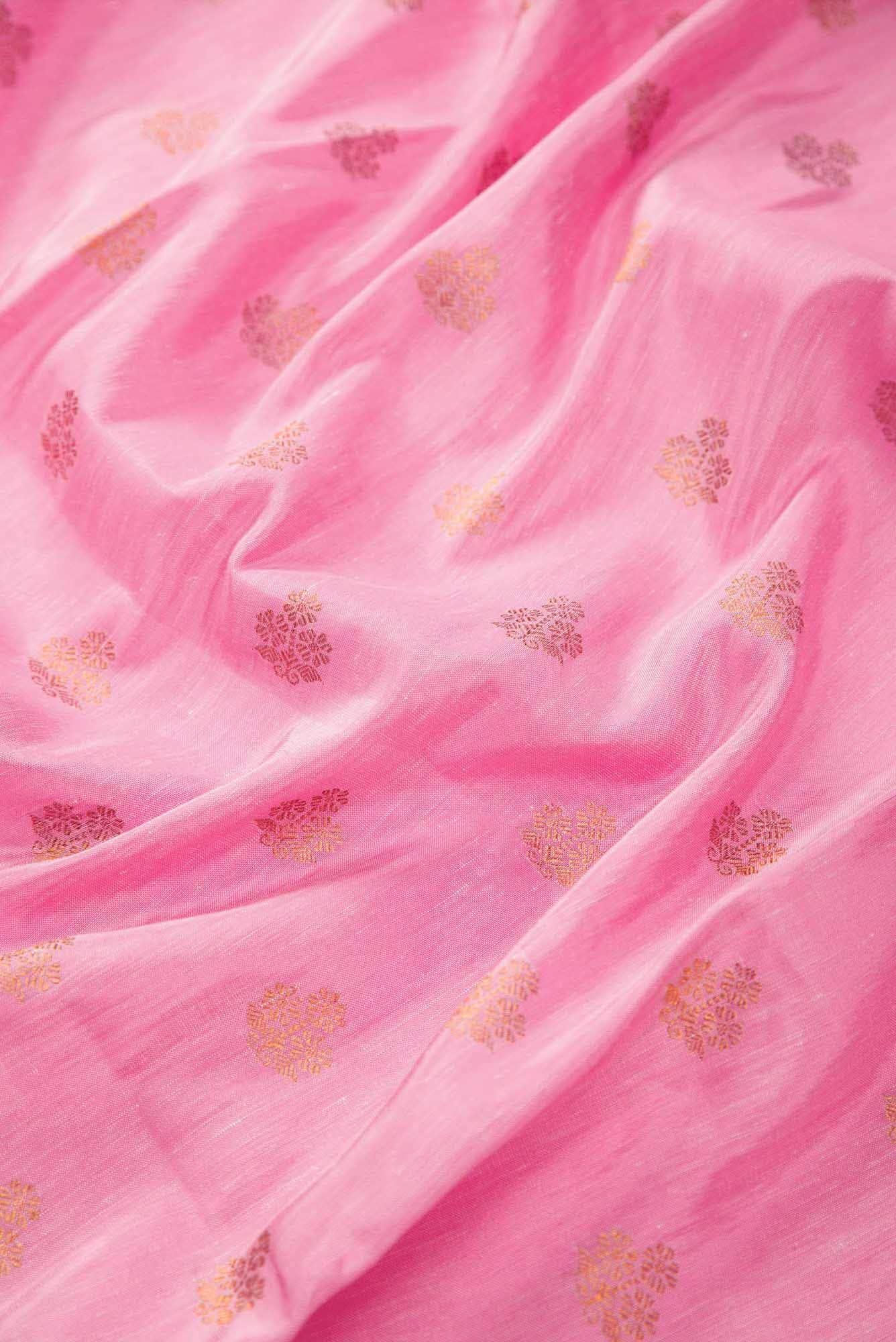 Pink Dual Tone Linen Saree - Image 3