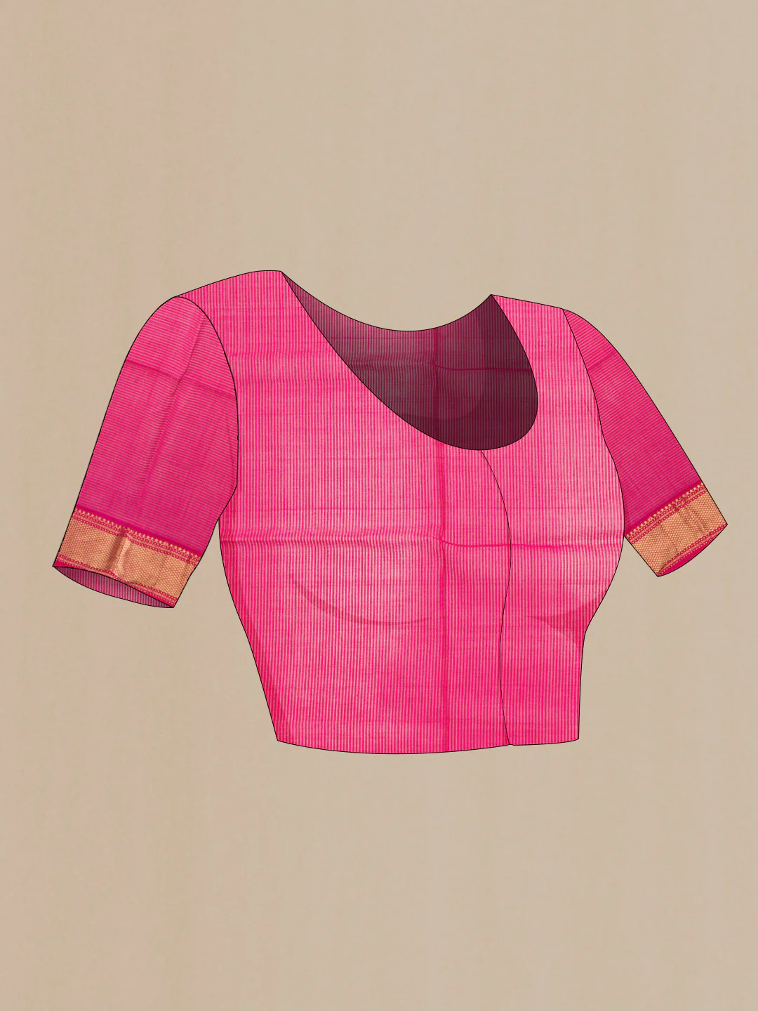 Pink Dual Tone Maheshwari Silk Saree - Image 4