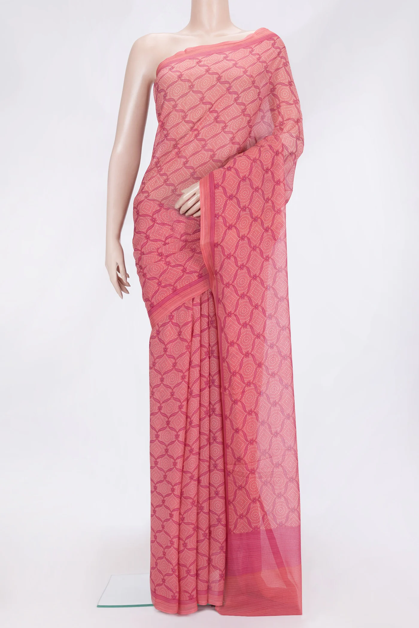 Pink Mysore Chiffon Saree