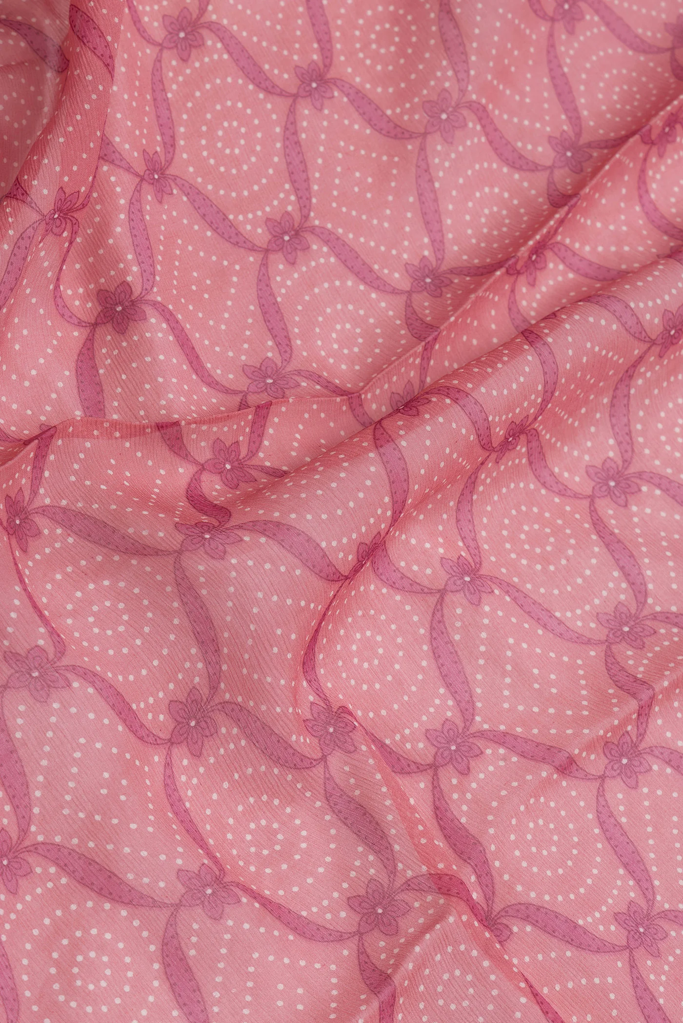 Pink Mysore Chiffon Saree - Image 2