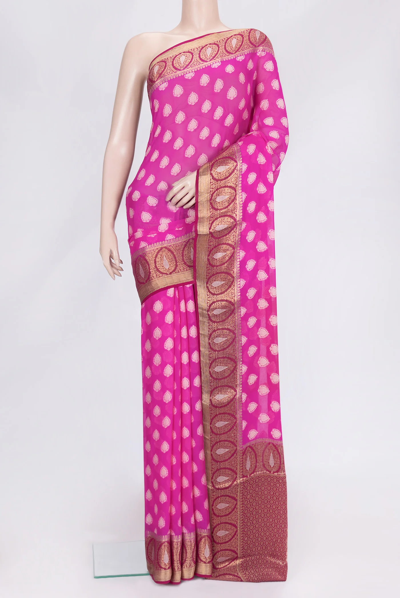 Pink Mysore Georgette Saree