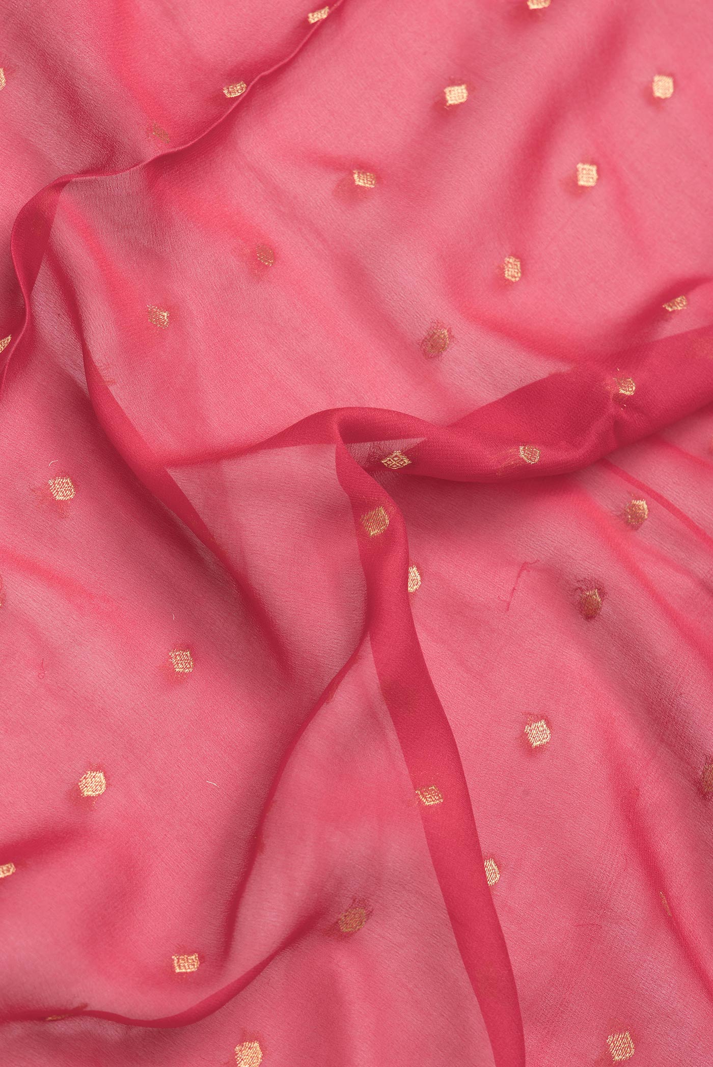 Red Mysore Georgette Saree - Image 2