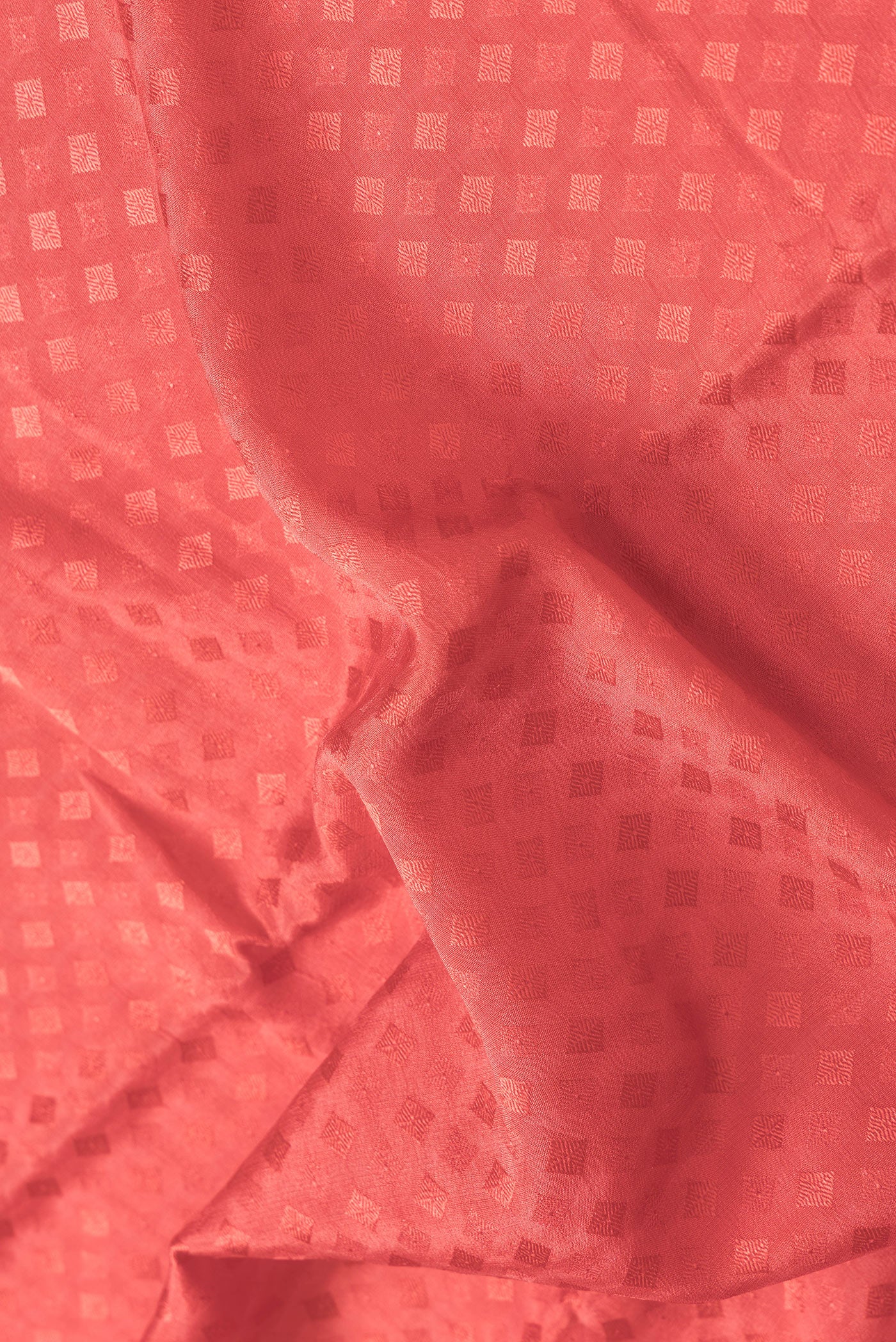 Red Mysore Crepe Saree - Image 2