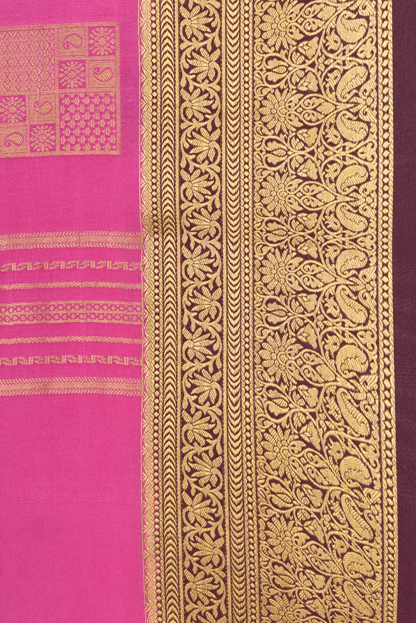 Pink Mysore Crepe Saree - Image 3