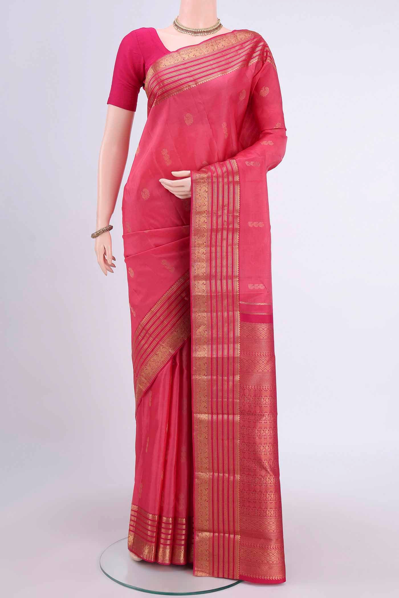 Pink Kanchipuram Silk Saree