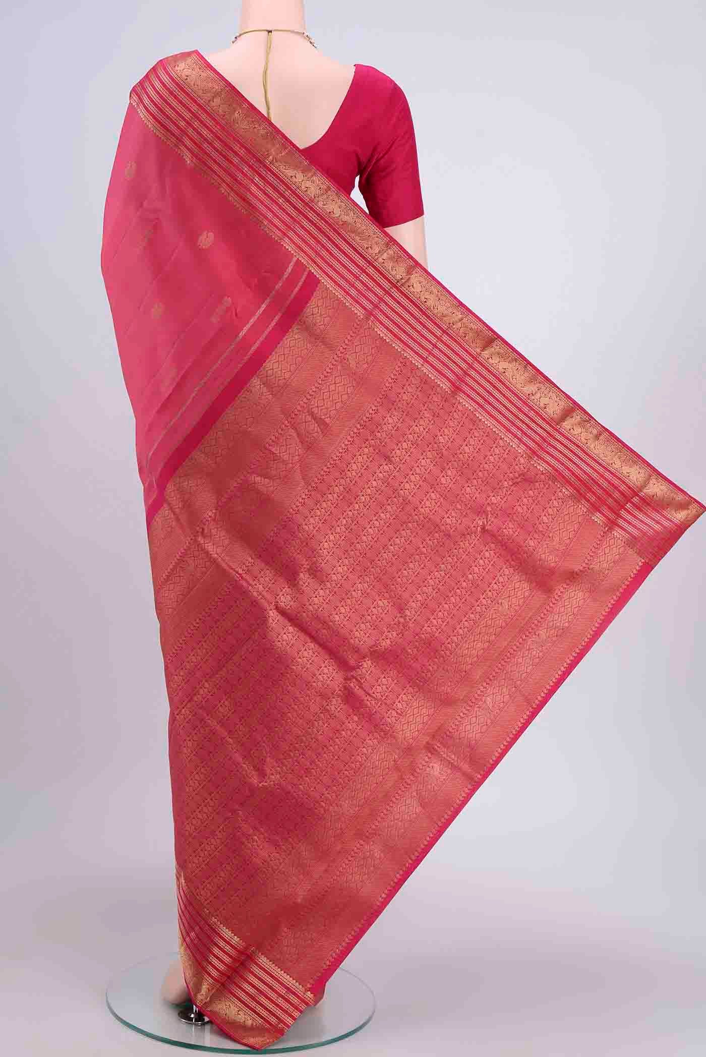 Pink Kanchipuram Silk Saree - Image 3