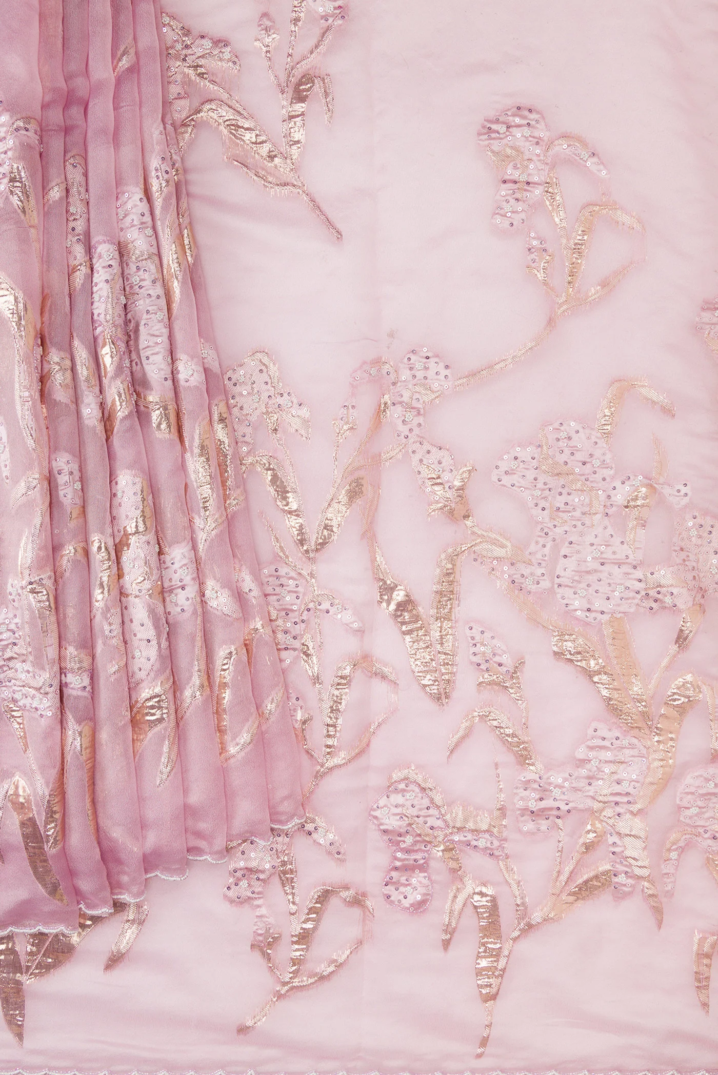 Lavender Organza Silk Saree - Image 4