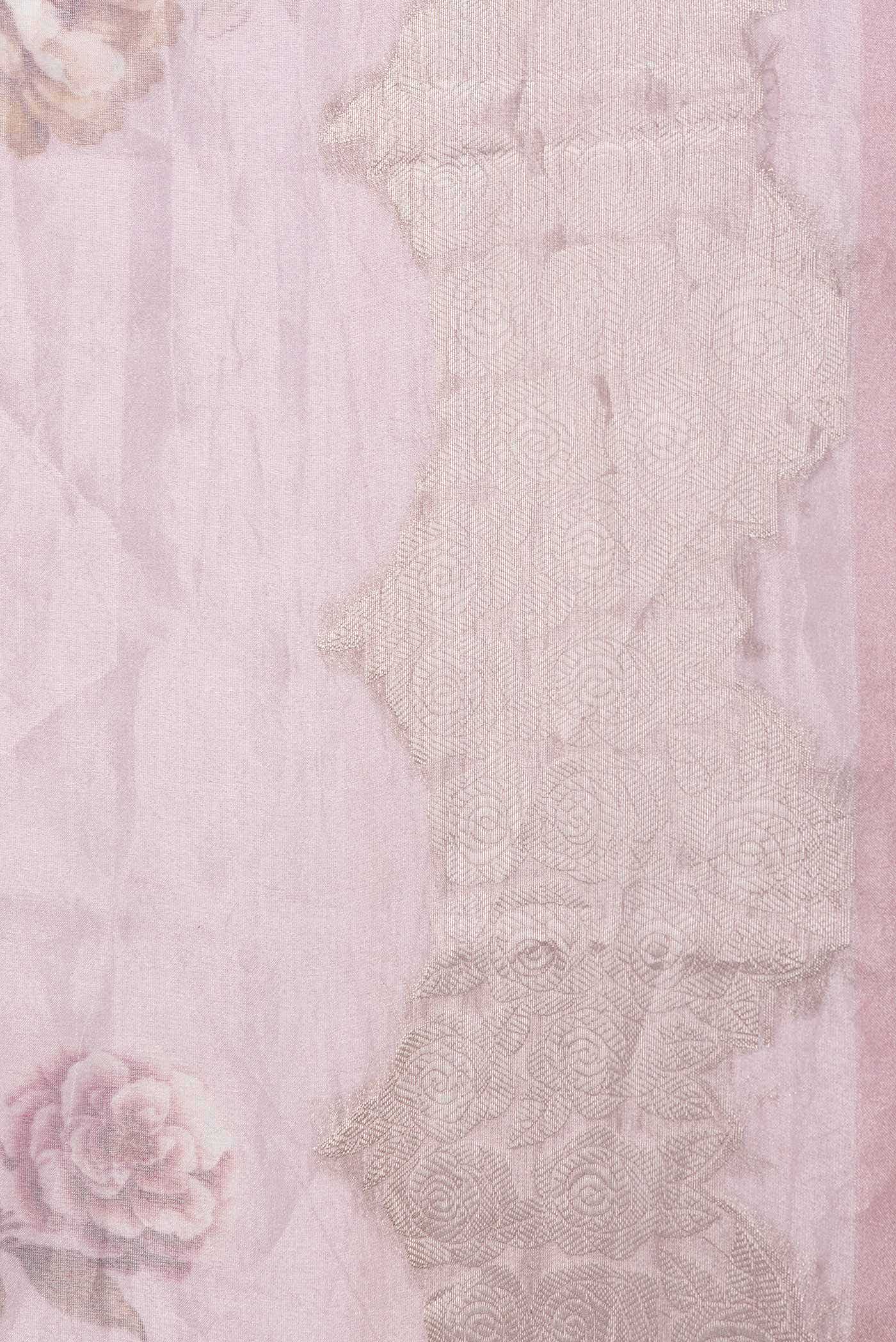 Pink Dual Tone Organza Silk Saree - Image 3