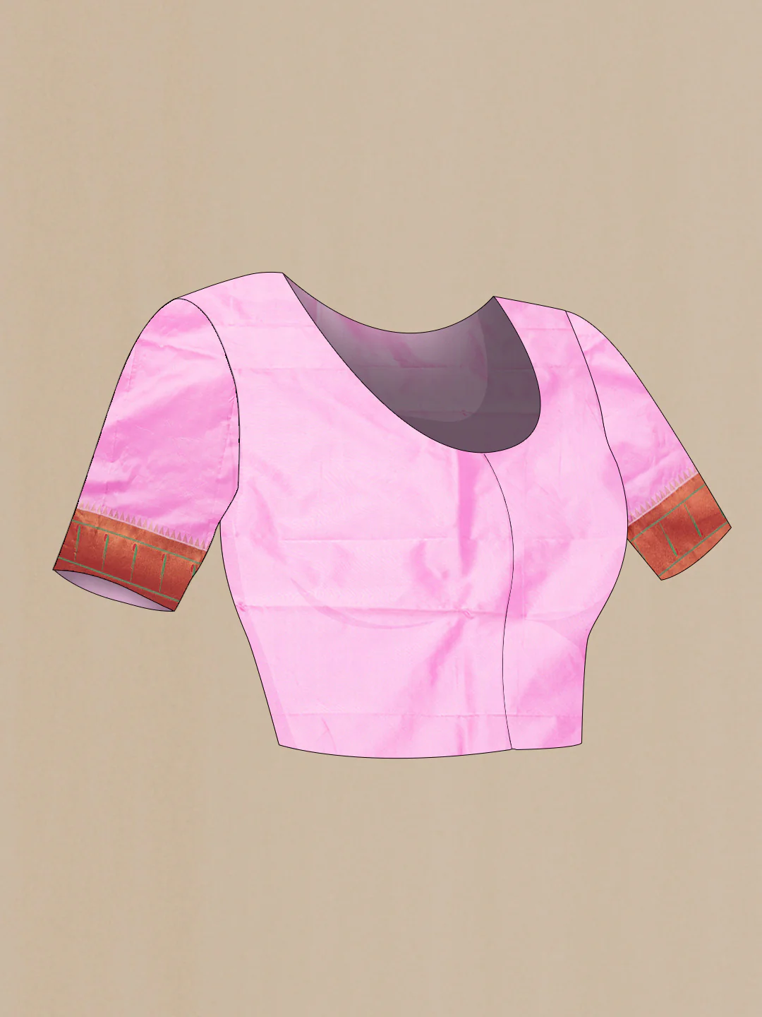 Pink Dual Tone Paithani Silk Saree - Image 5