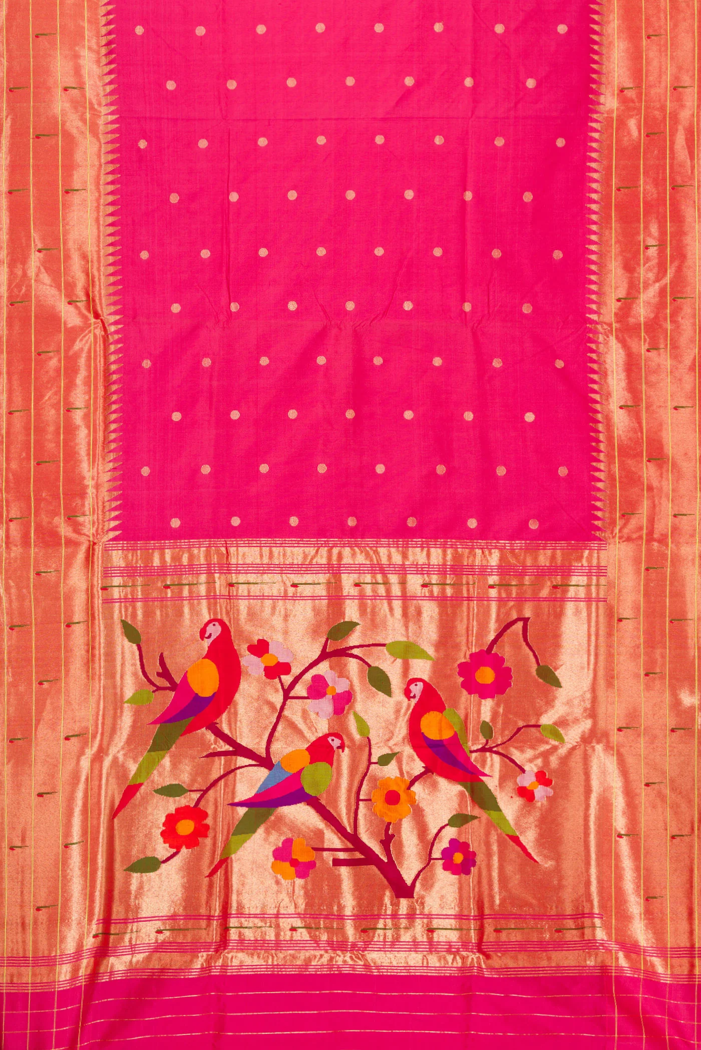 Pink Paithani Silk Saree - Image 6