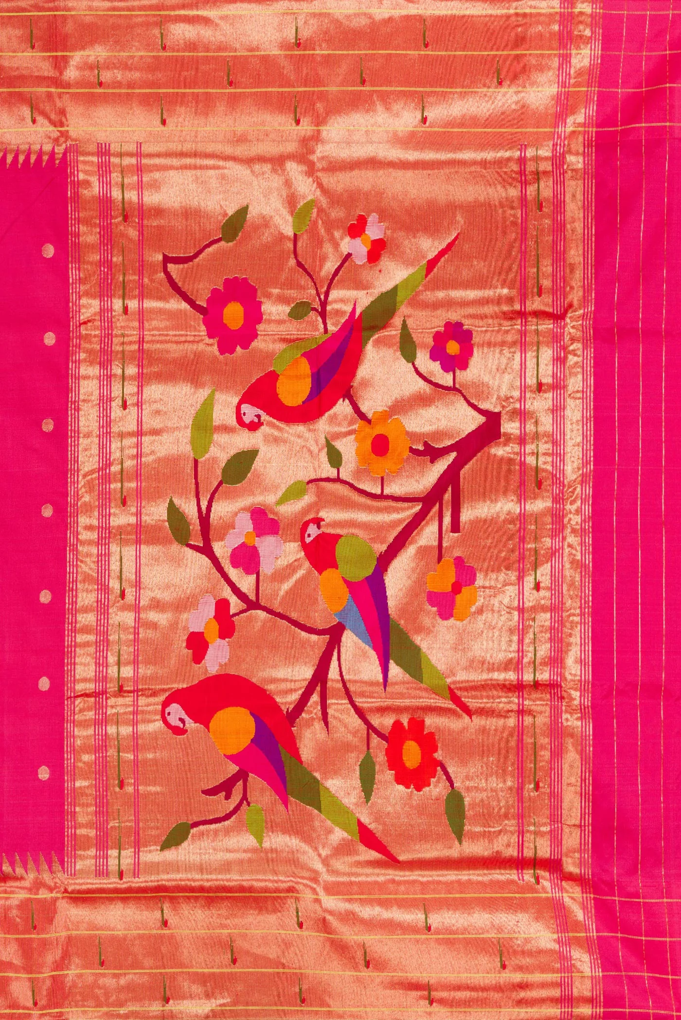 Pink Paithani Silk Saree - Image 7