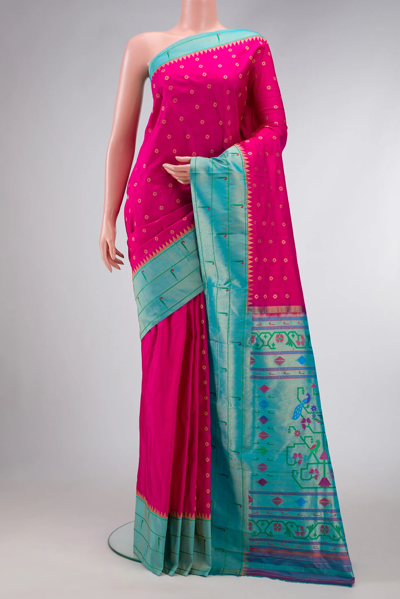 Pink Paithani Silk Saree