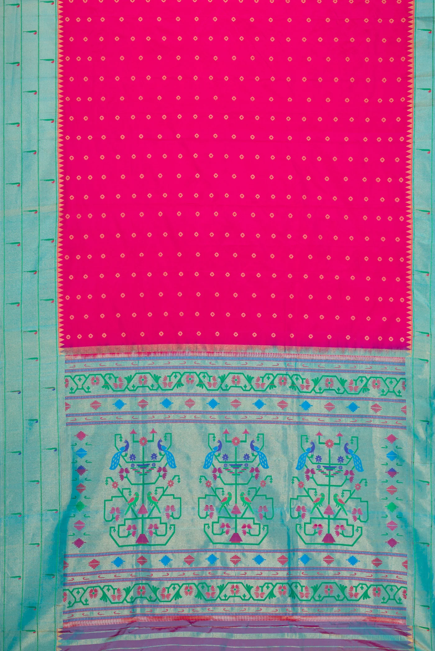Pink Paithani Silk Saree - Image 6