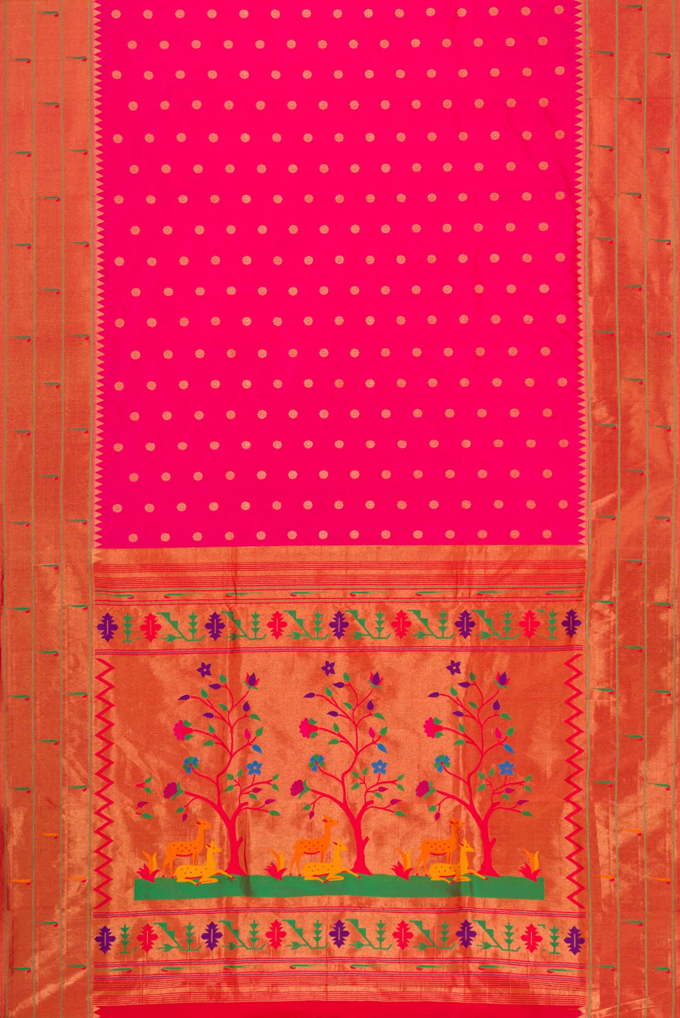 Pink Paithani Silk Saree - Image 6