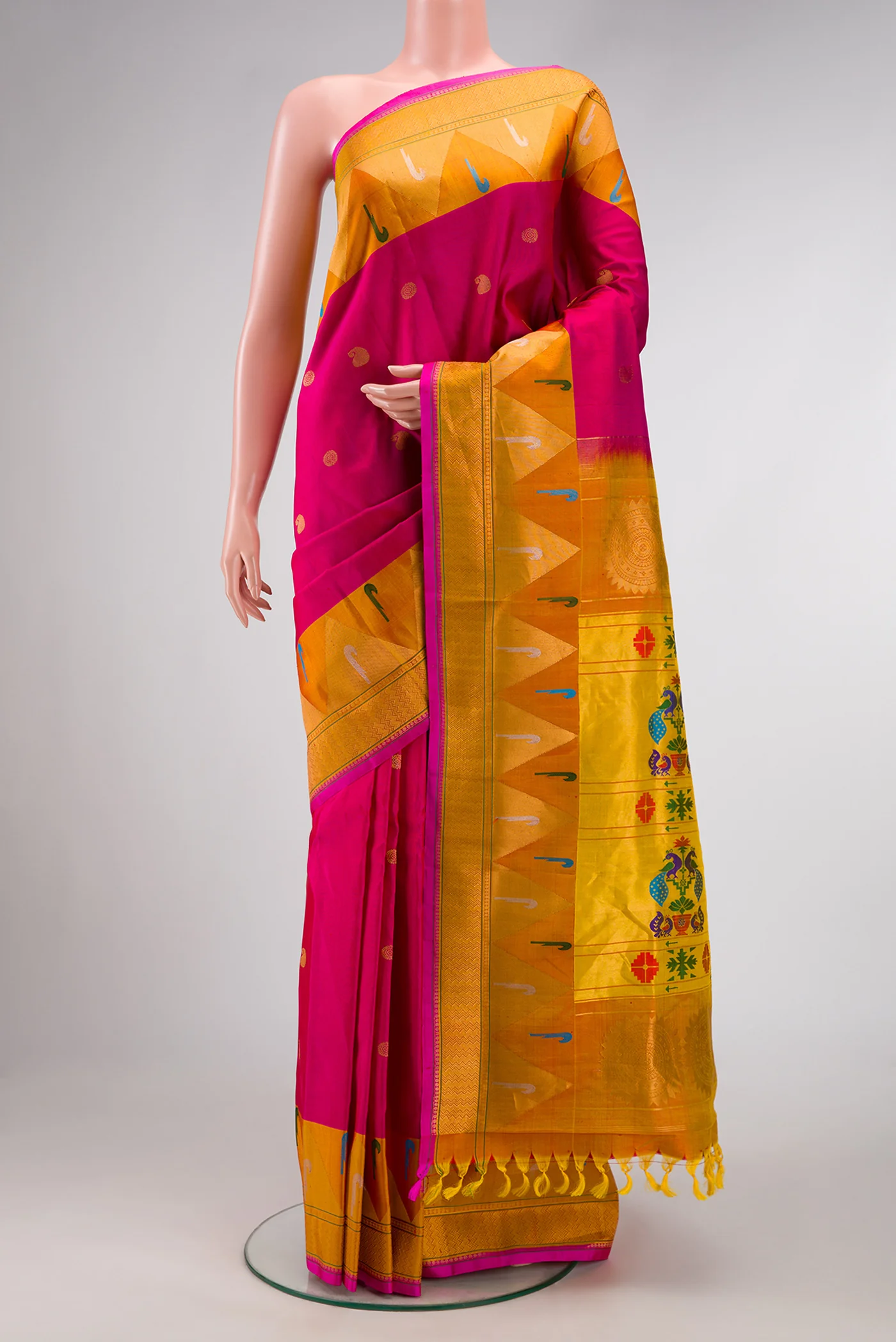 Pink Gadwal Silk Saree