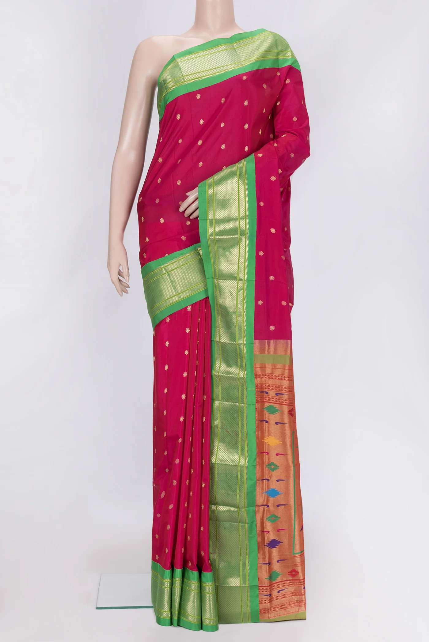 Pink Paithani Silk Saree