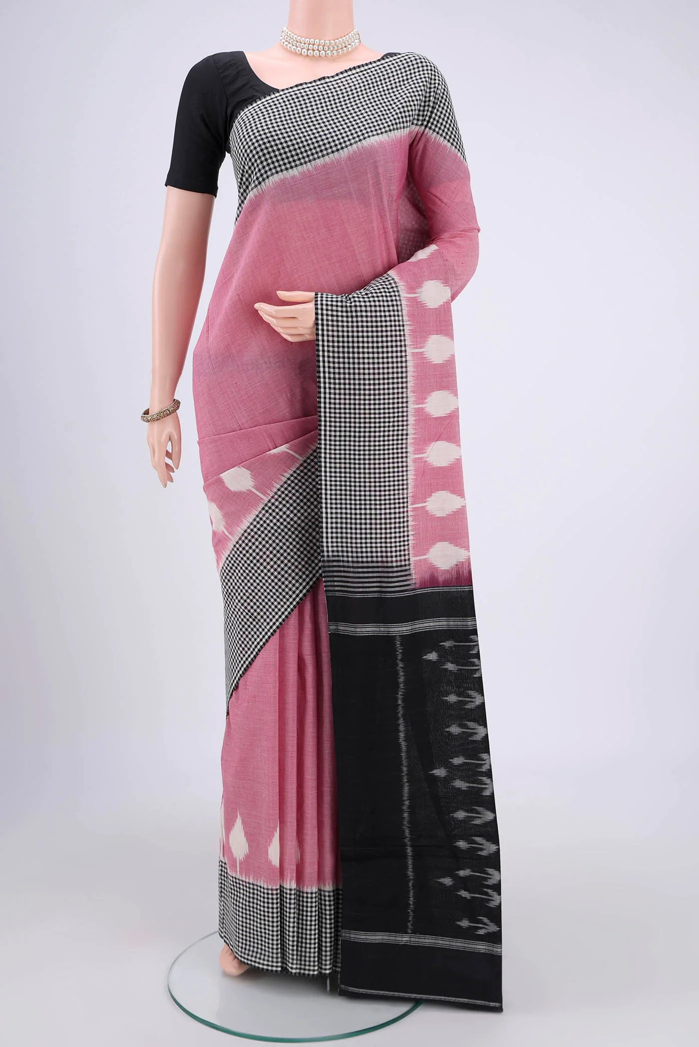 Pink Pochampally Cotton Saree
