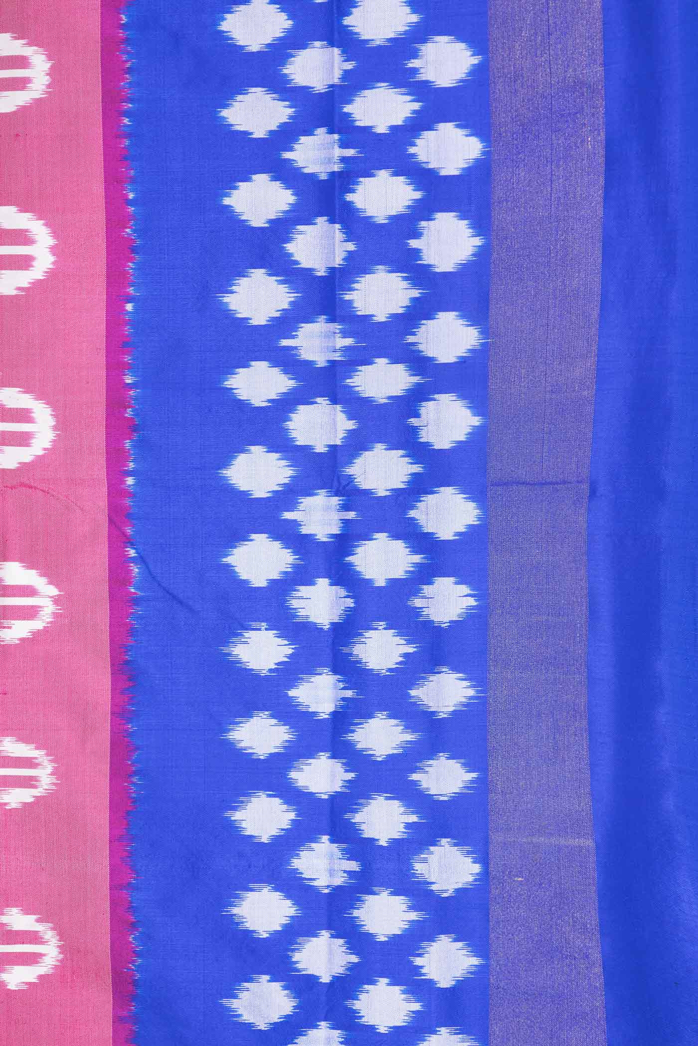 Pink Dual Tone Pochampally Silk Saree - Image 3