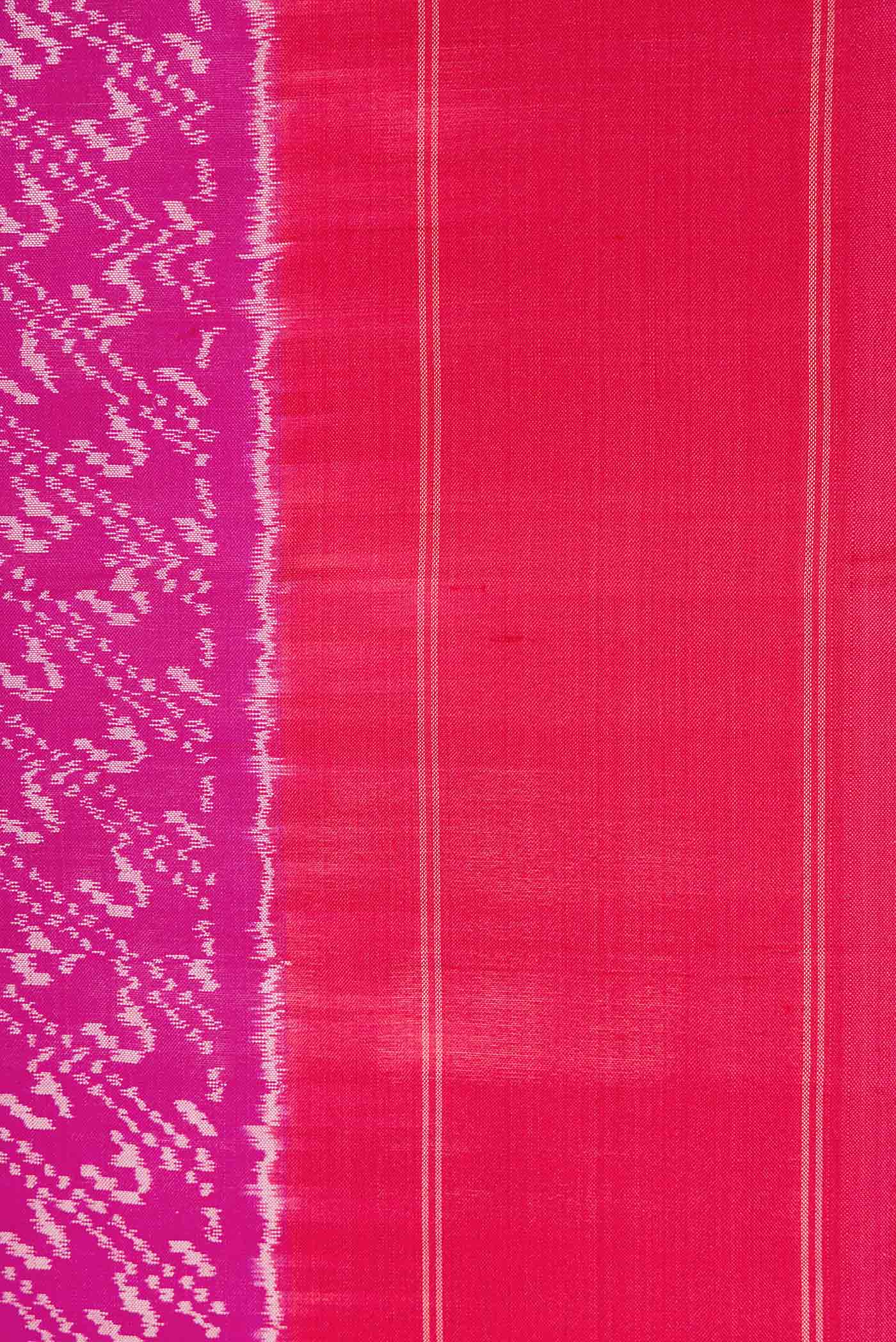 Pink Dual Tone Rajkot Patola Silk Saree - Image 3