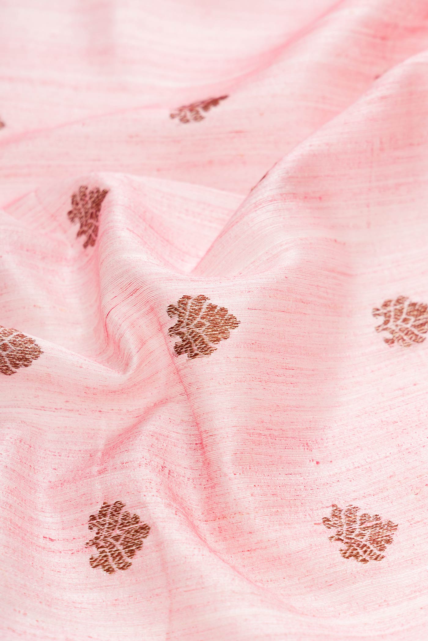 Pink Dual Tone Raw Silk Saree - Image 2