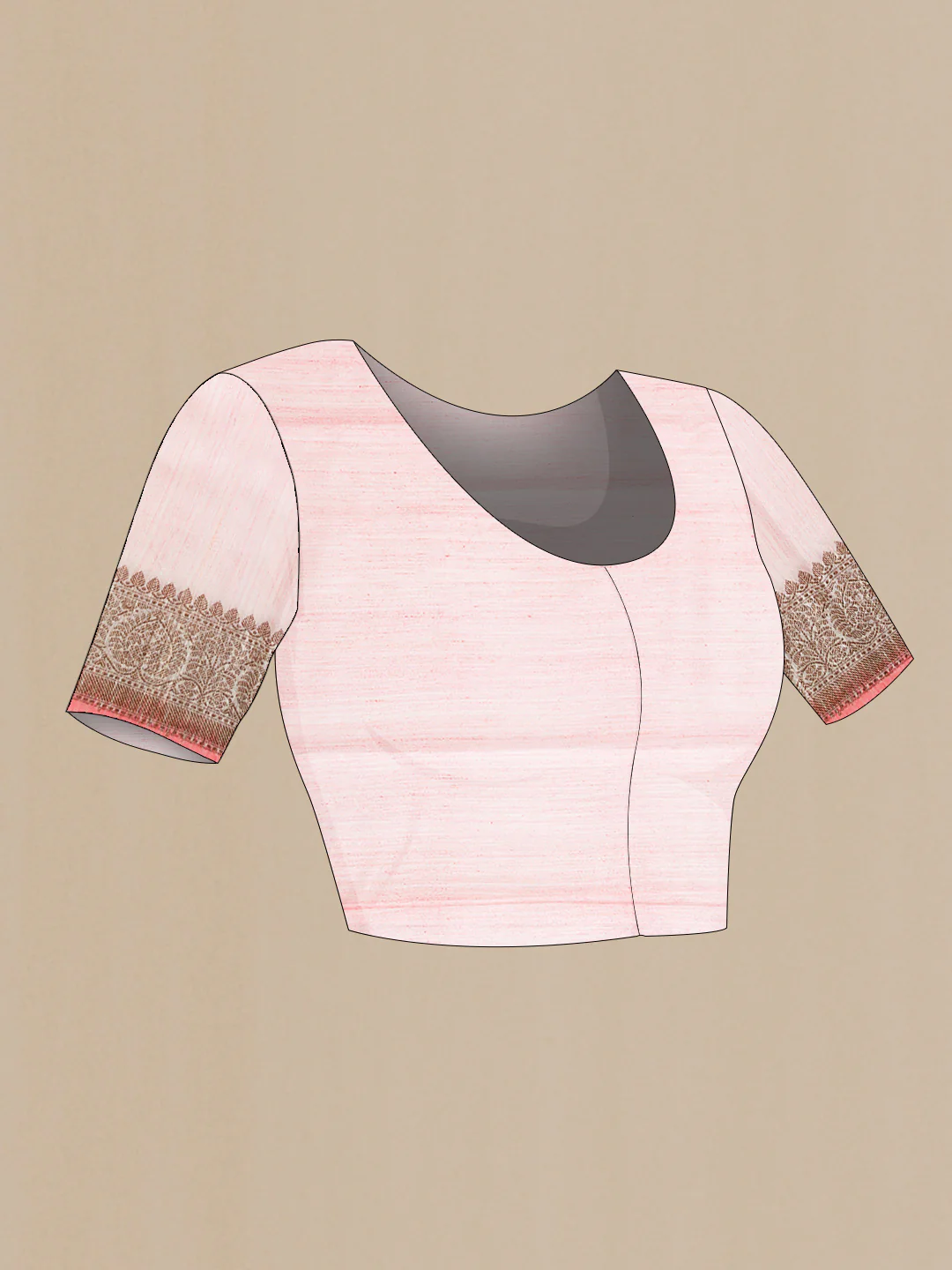 Pink Dual Tone Raw Silk Saree - Image 5