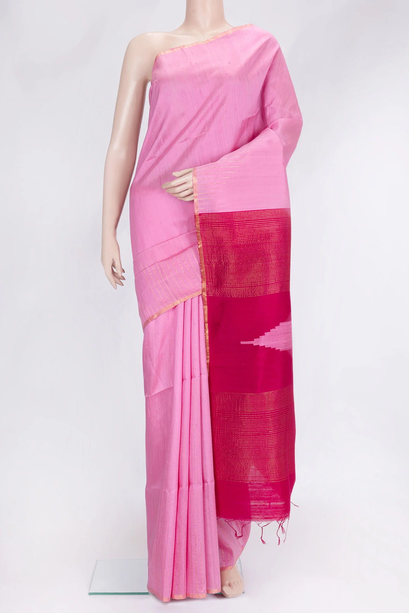 Pink Raw Silk Saree