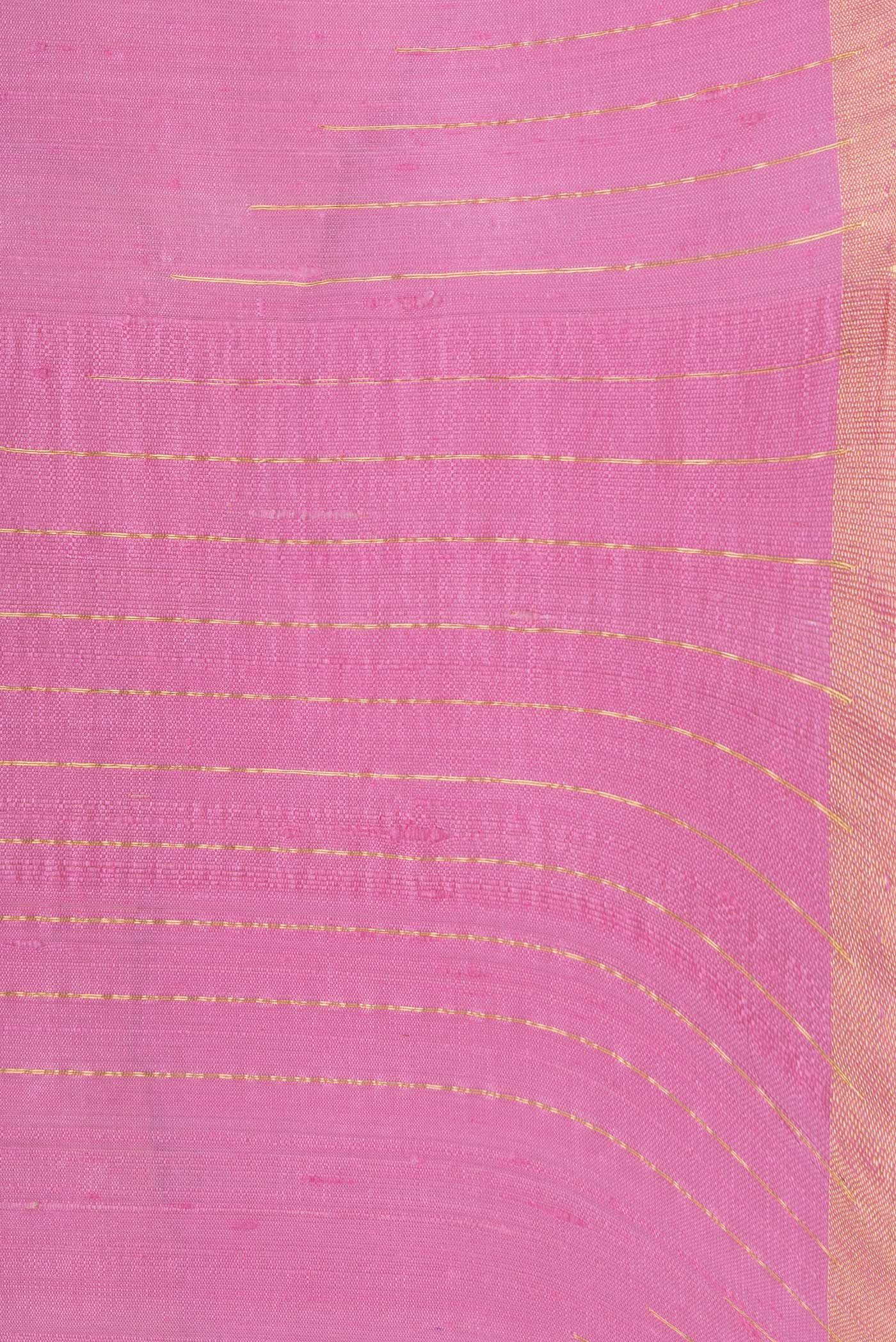 Pink Raw Silk Saree - Image 3