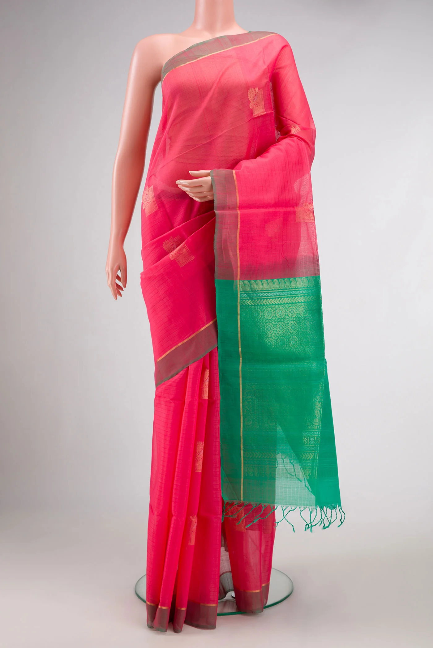 Pink Silk Cotton Saree