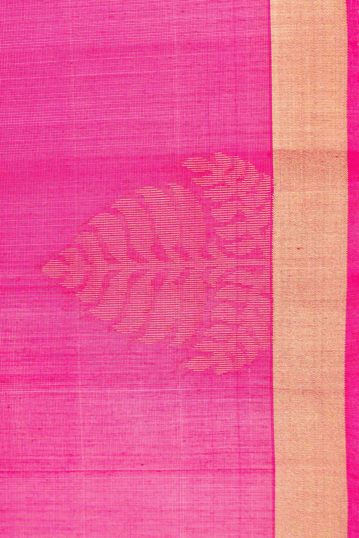 Pink Dual Tone Silk Cotton Saree - Image 3