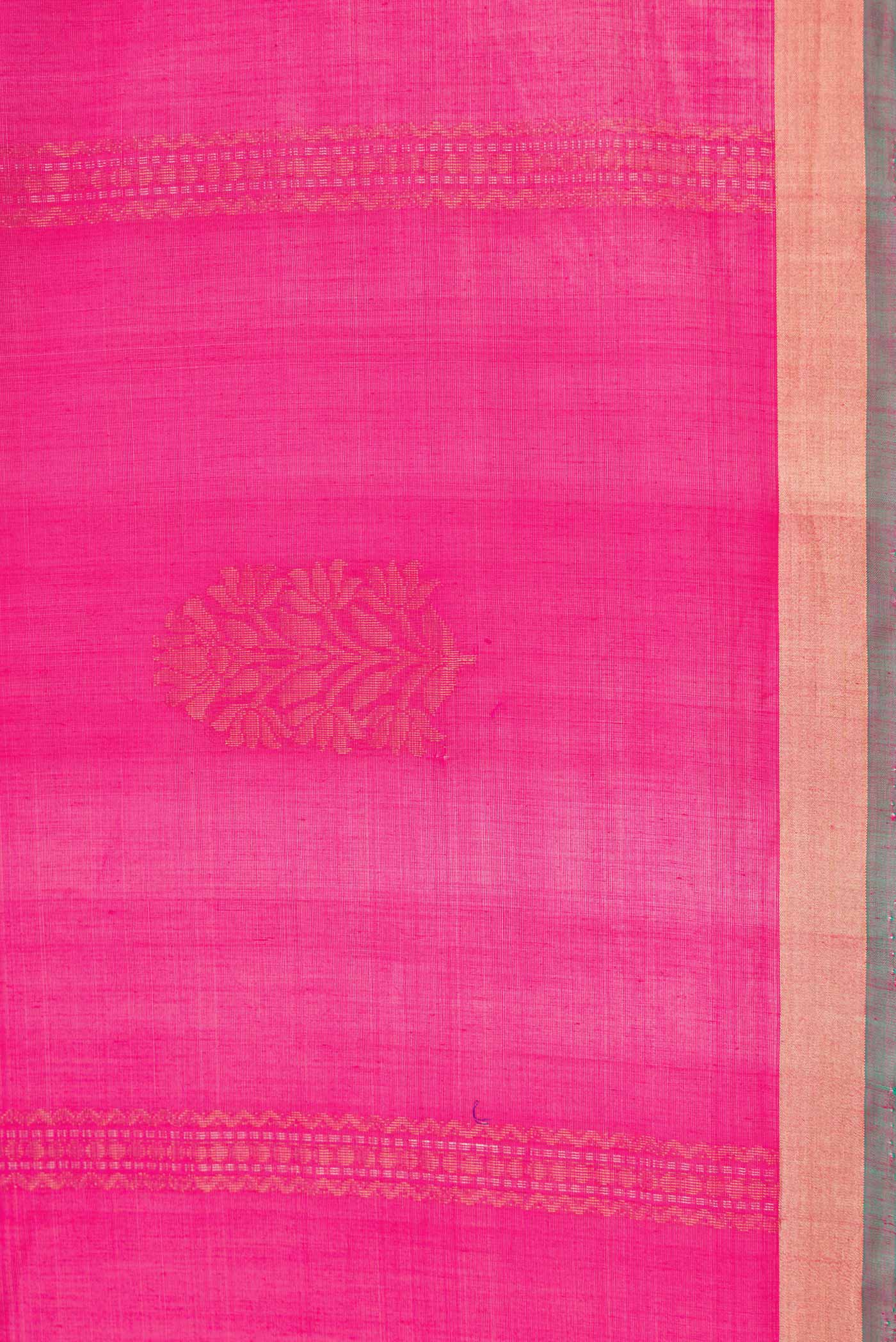 Pink Dual Tone Silk Cotton Saree - Image 3