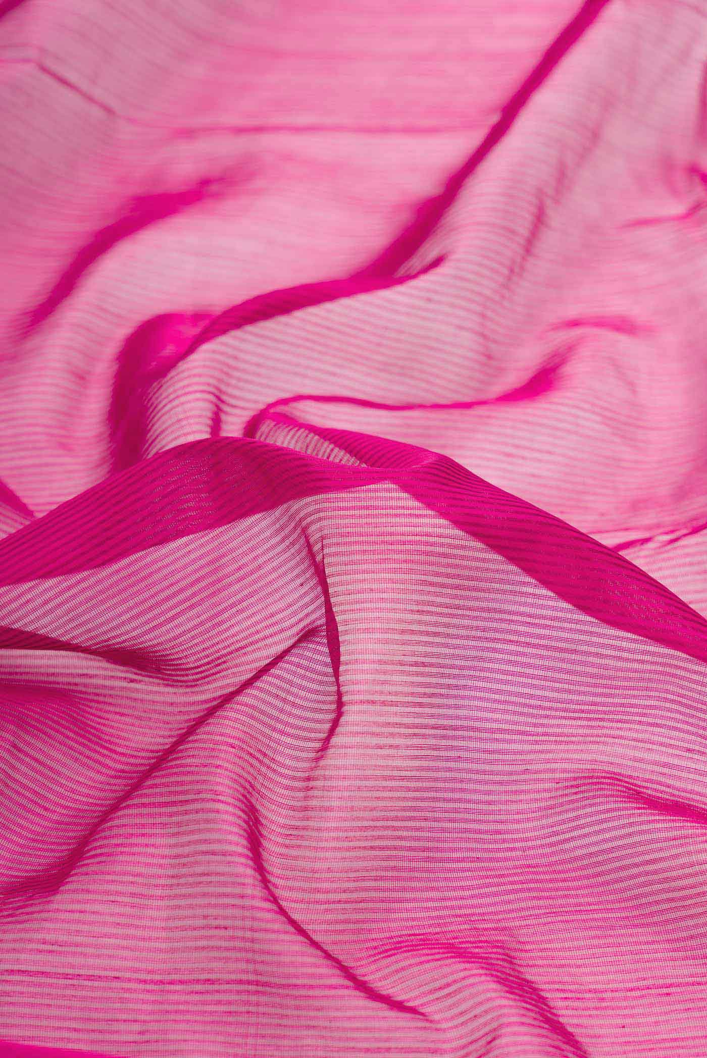 Light Magenta Maheshwari Silk Cotton Saree - Image 2
