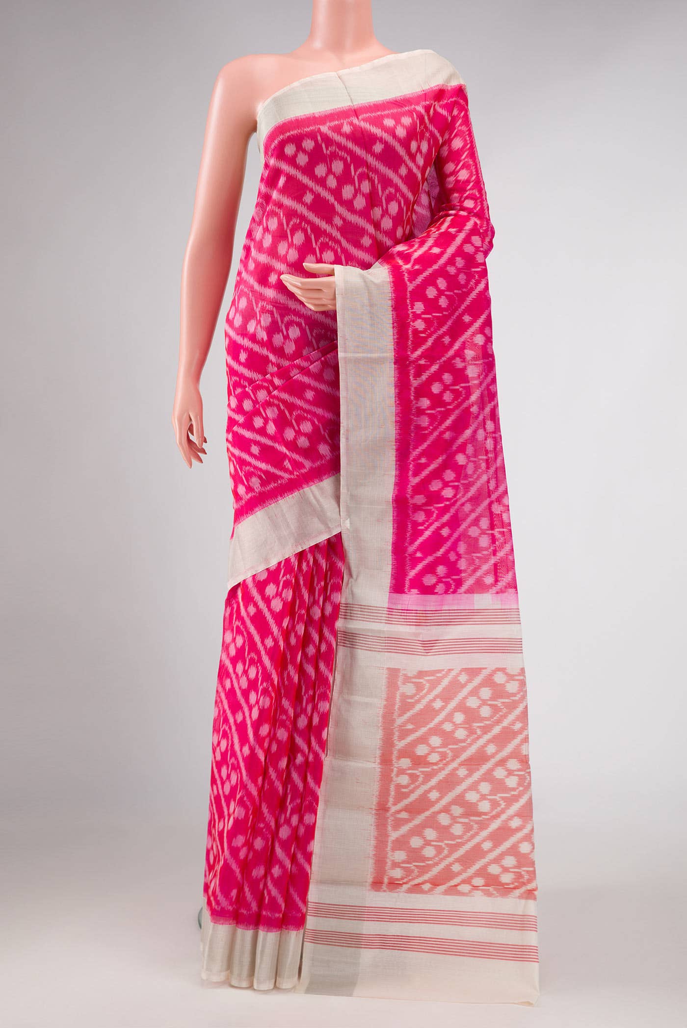 Pink Dual Tone Silk Cotton Saree