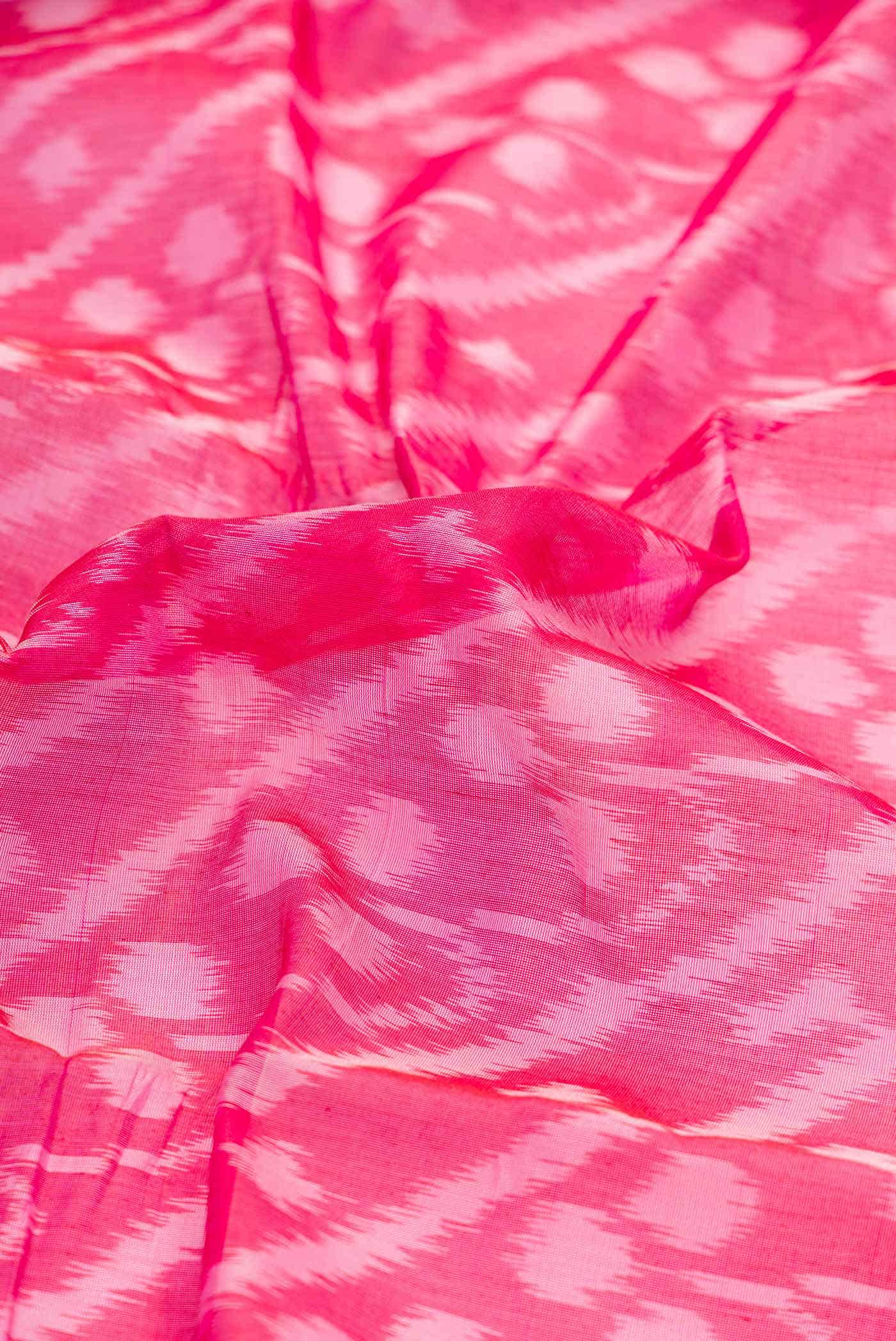 Pink Dual Tone Silk Cotton Saree - Image 2