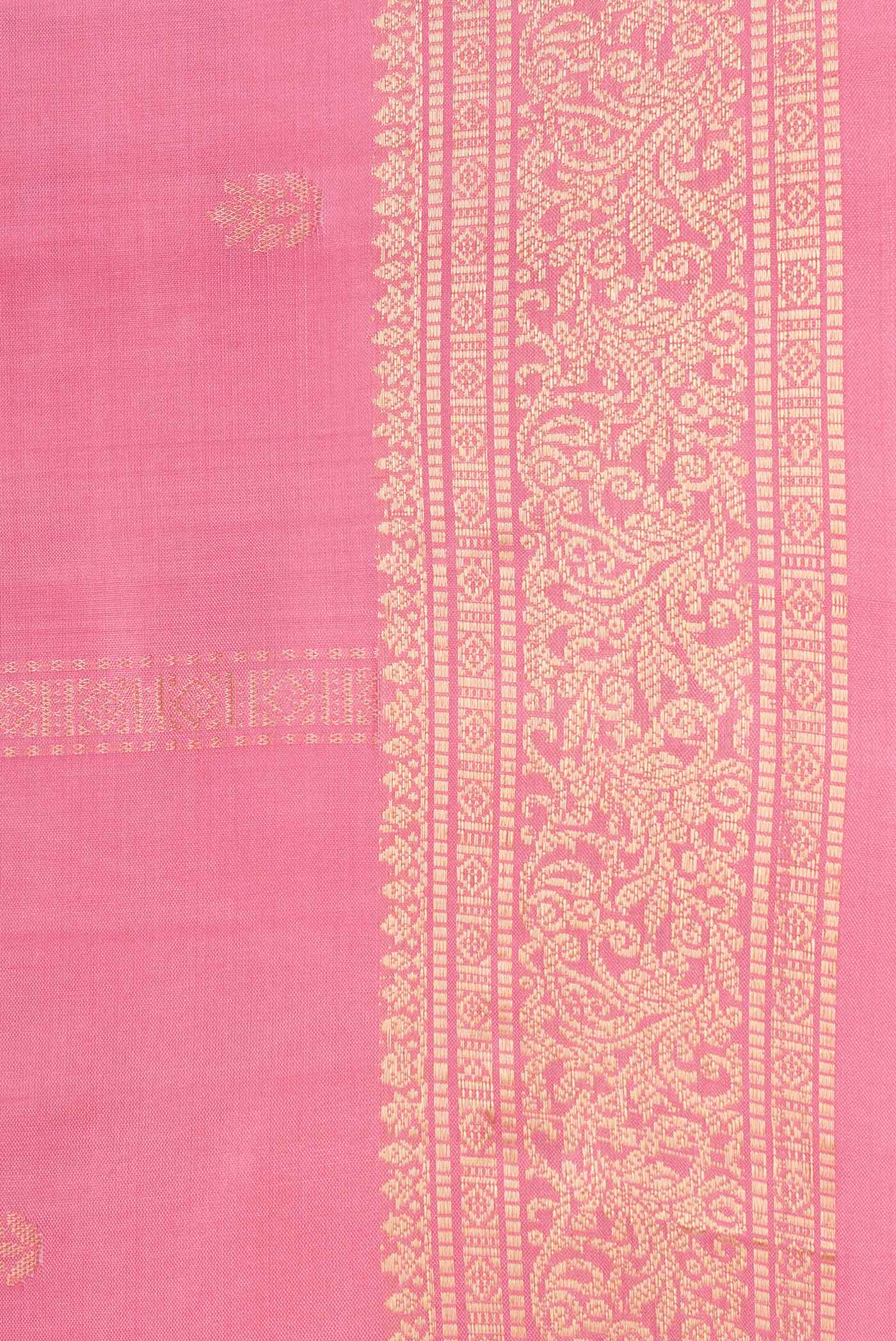 Pink Soft Silk Saree - Image 3