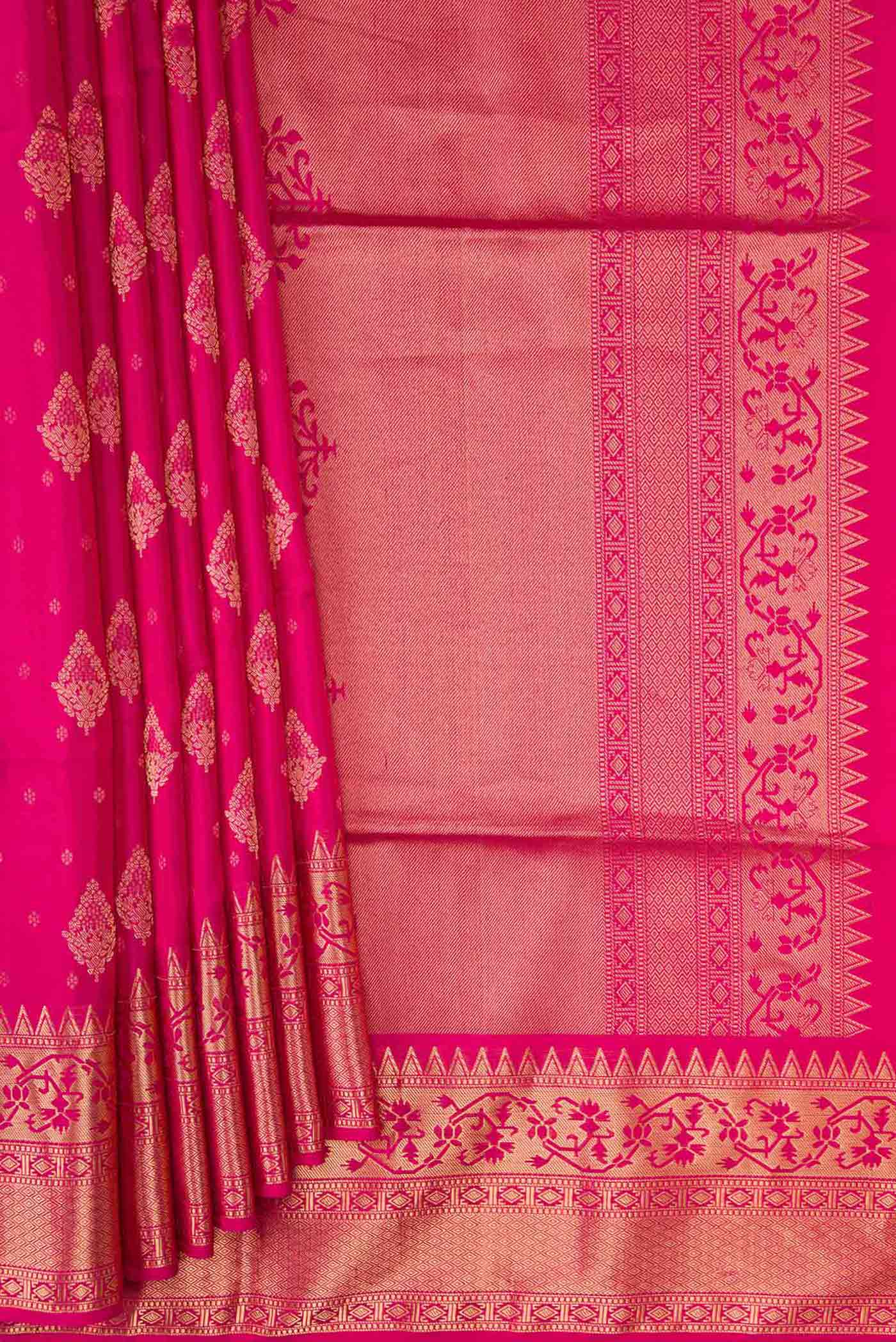 Pink Soft Silk Saree - Image 4