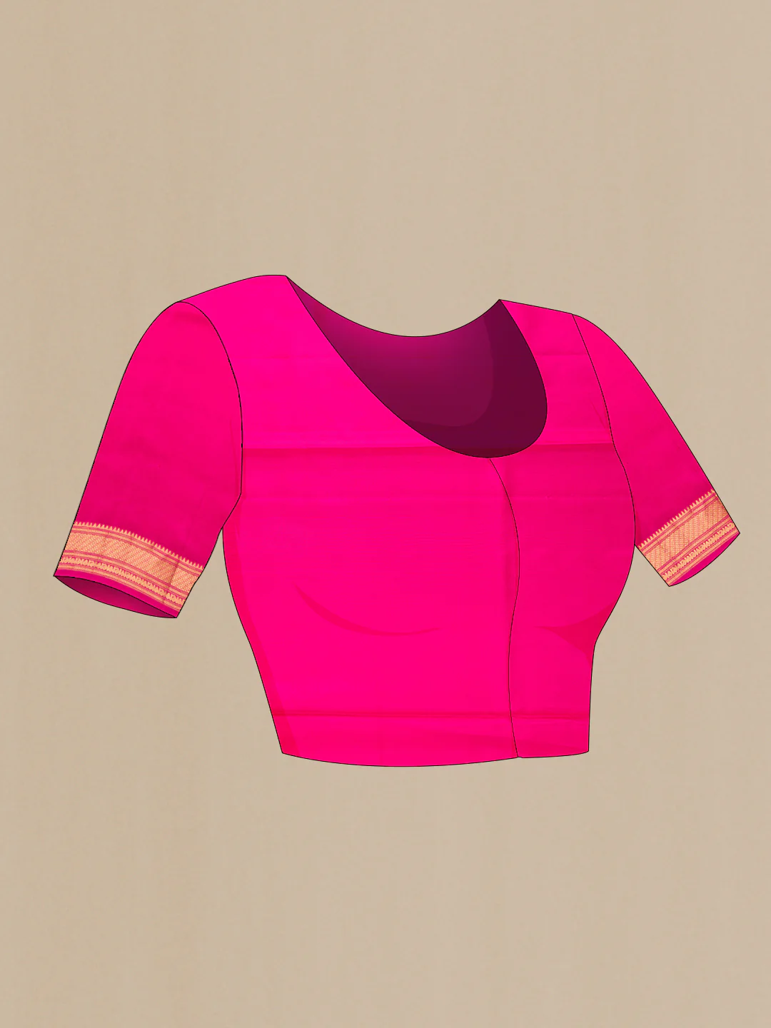 Pink Soft Silk Saree - Image 4
