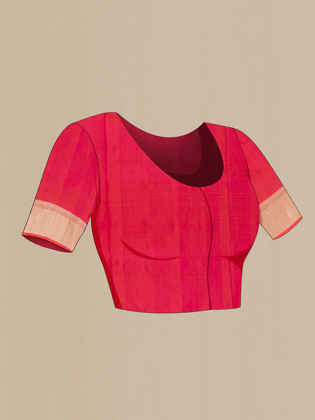 Pink with Orange Color Soft Silk Saree - Image 2