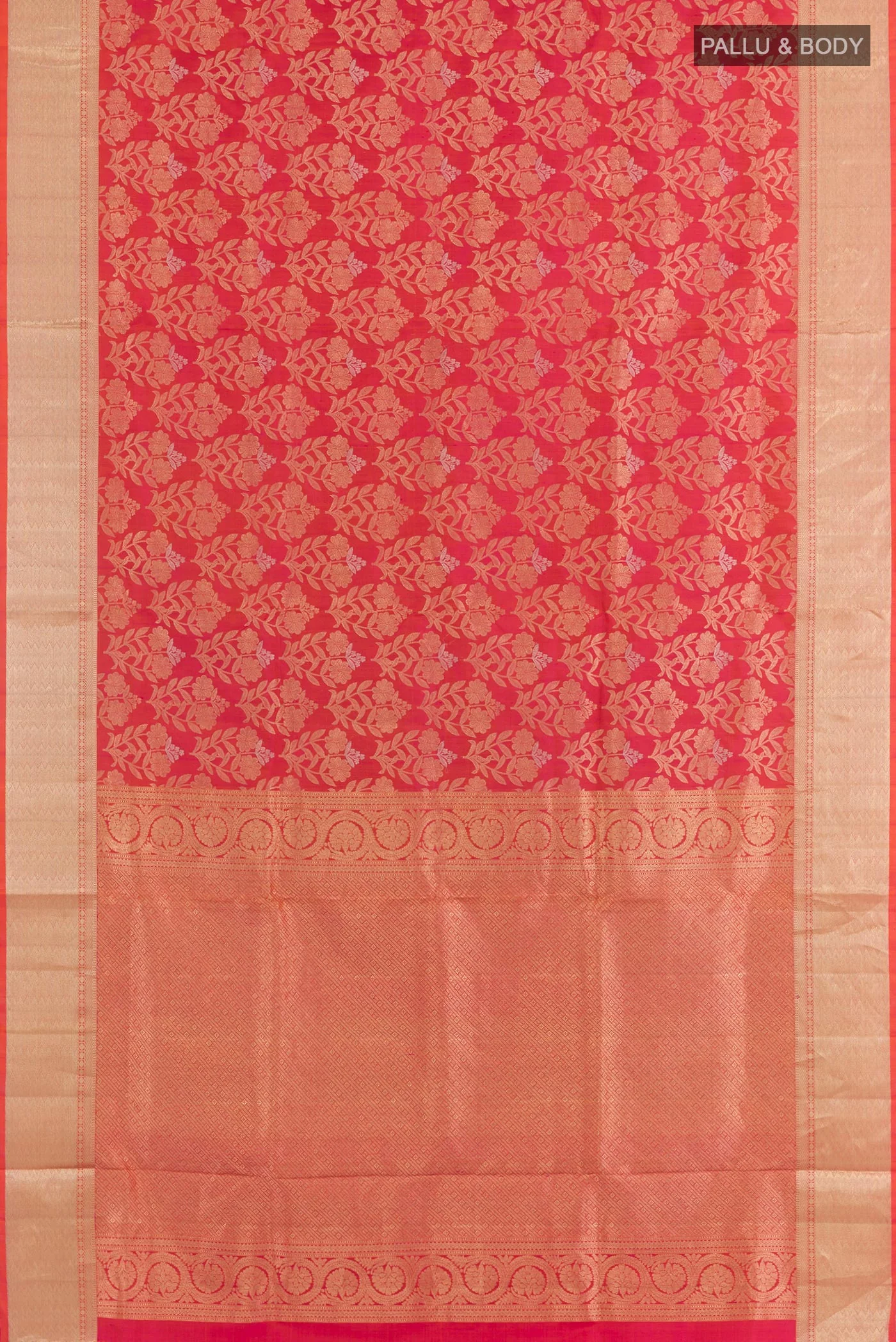 Pink with Orange Color Soft Silk Saree - Image 3