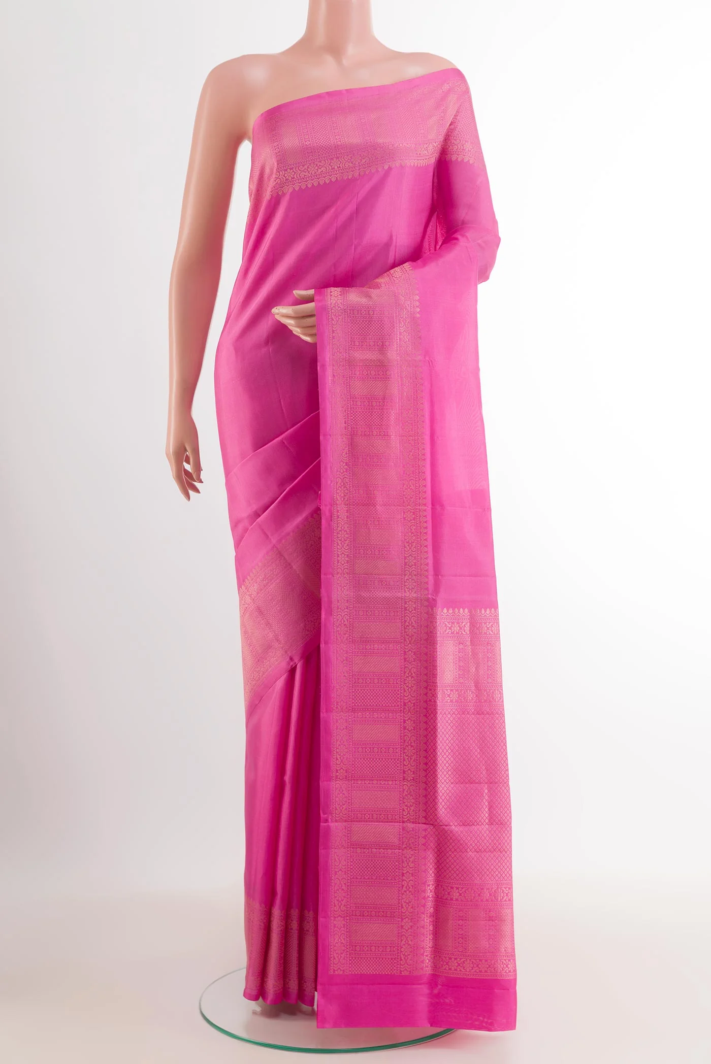 Pink Dual Tone Soft Silk Saree