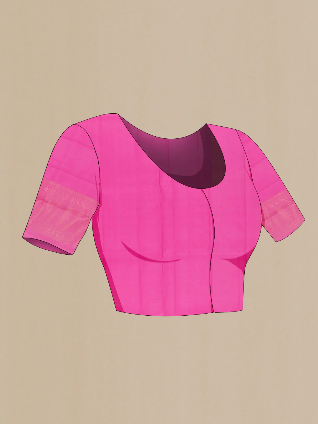 Pink Dual Tone Soft Silk Saree - Image 2