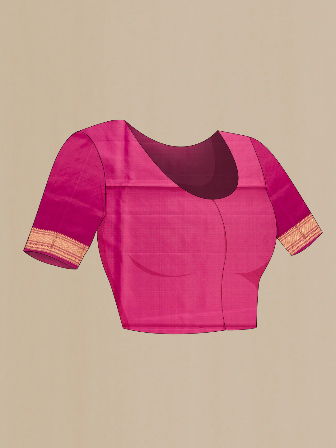 Pink Soft Silk Saree - Image 4