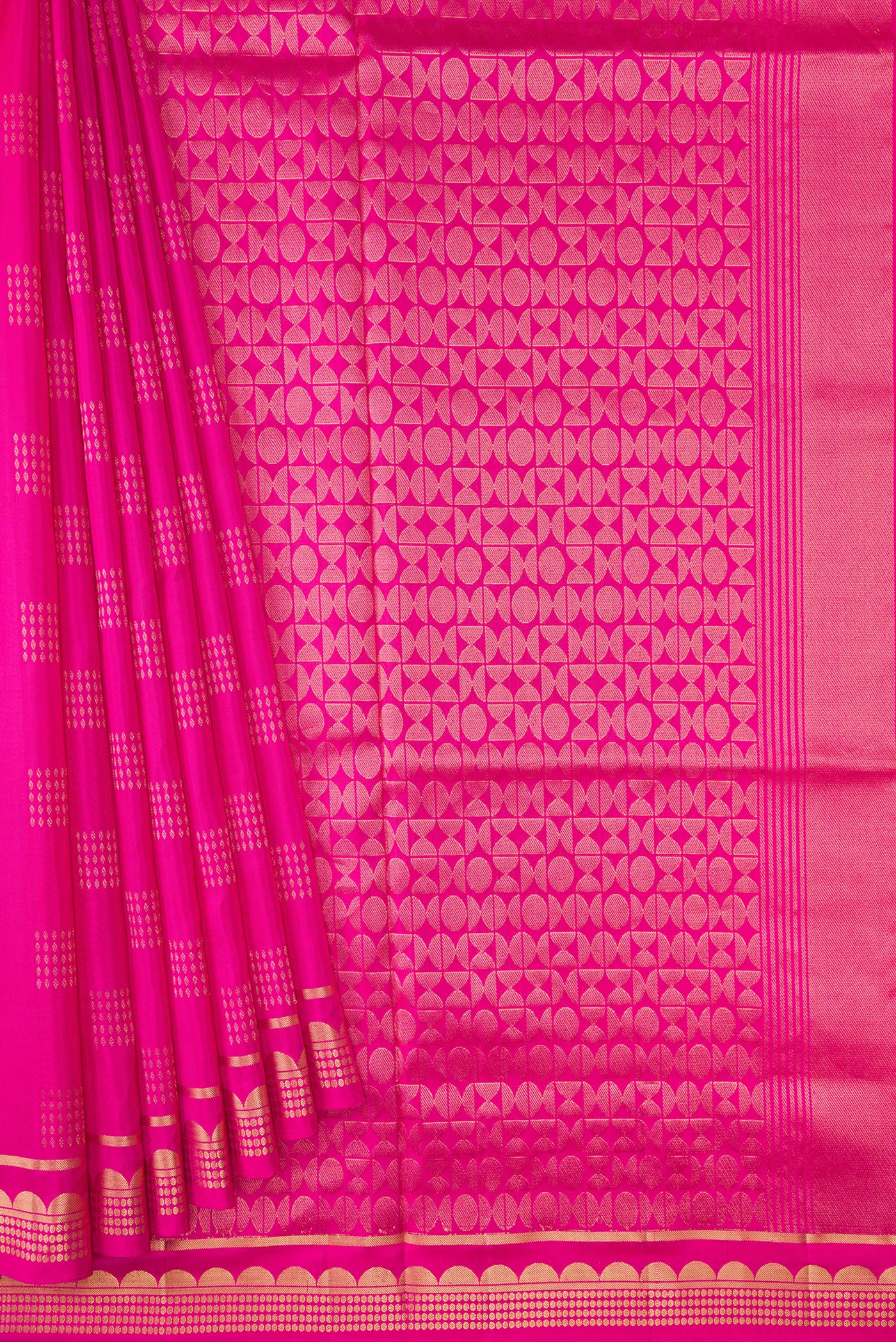 Rani Pink Soft Silk Saree - Image 4