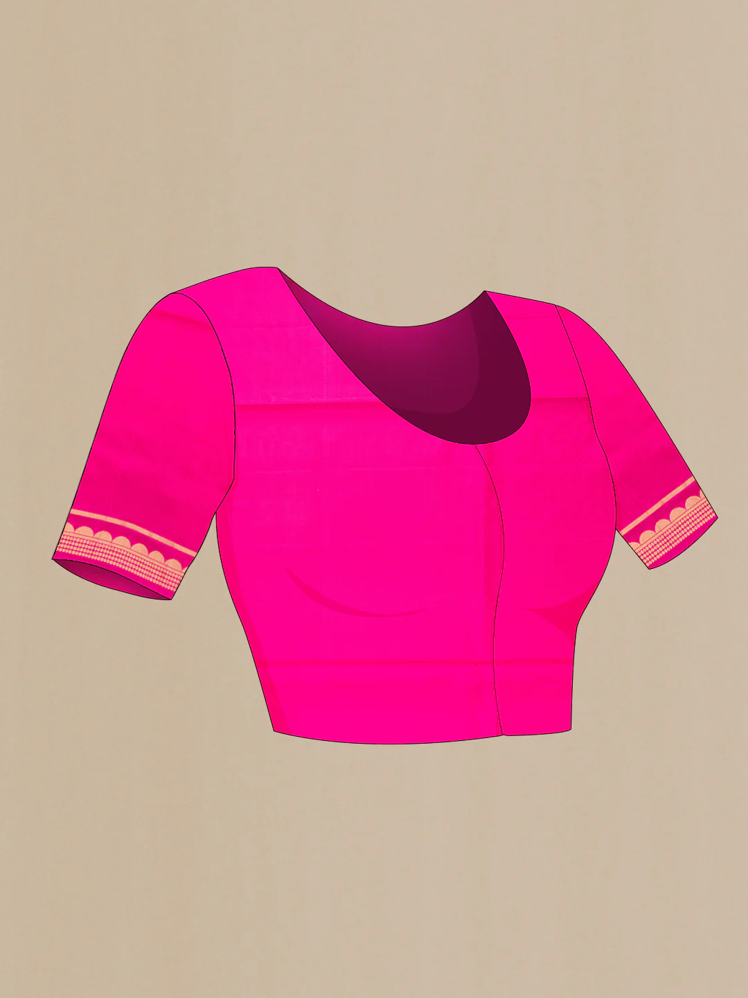 Rani Pink Soft Silk Saree - Image 5