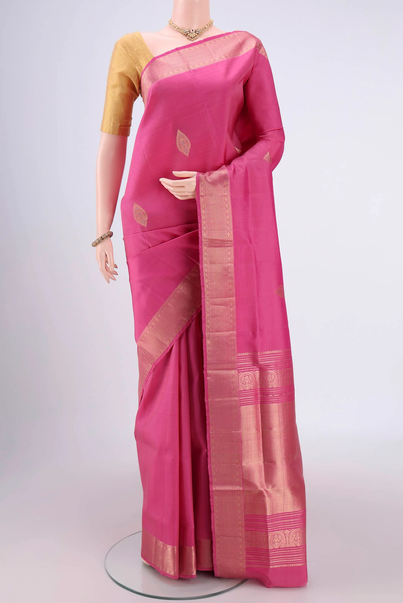 Rose pink Soft Silk Saree